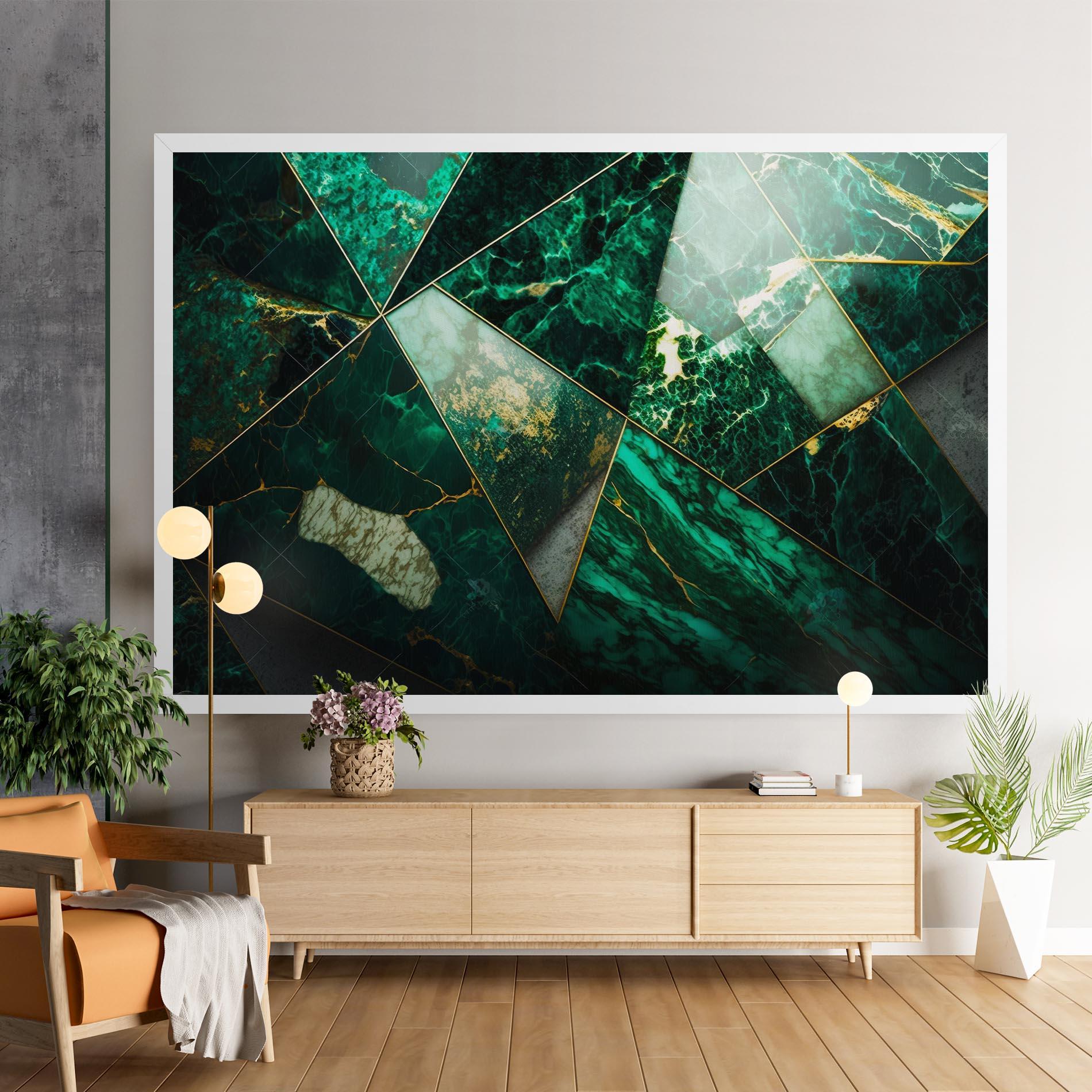 Leinwandbild Green Marble mockup 9