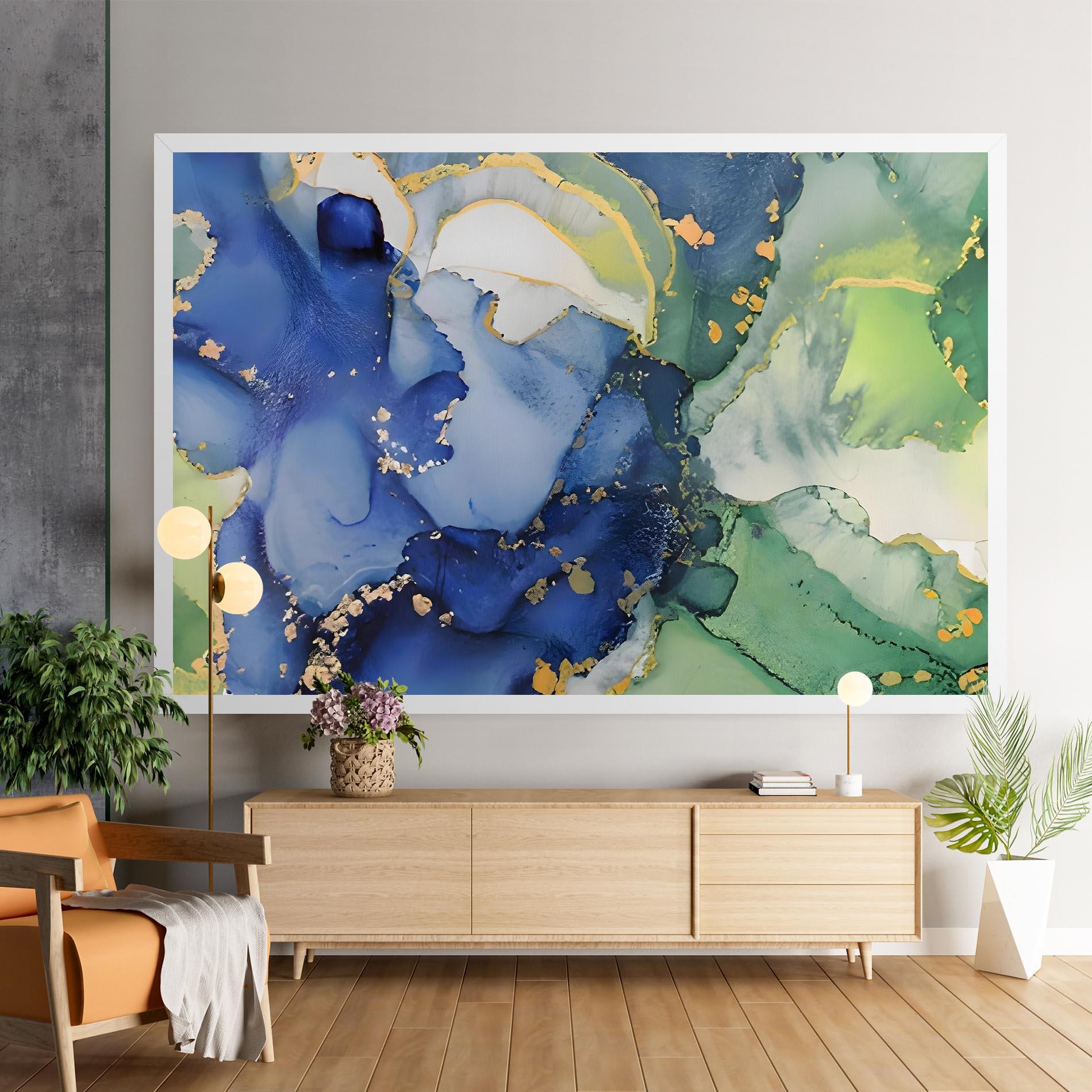 Leinwandbild Green Paint Marble mockup 9