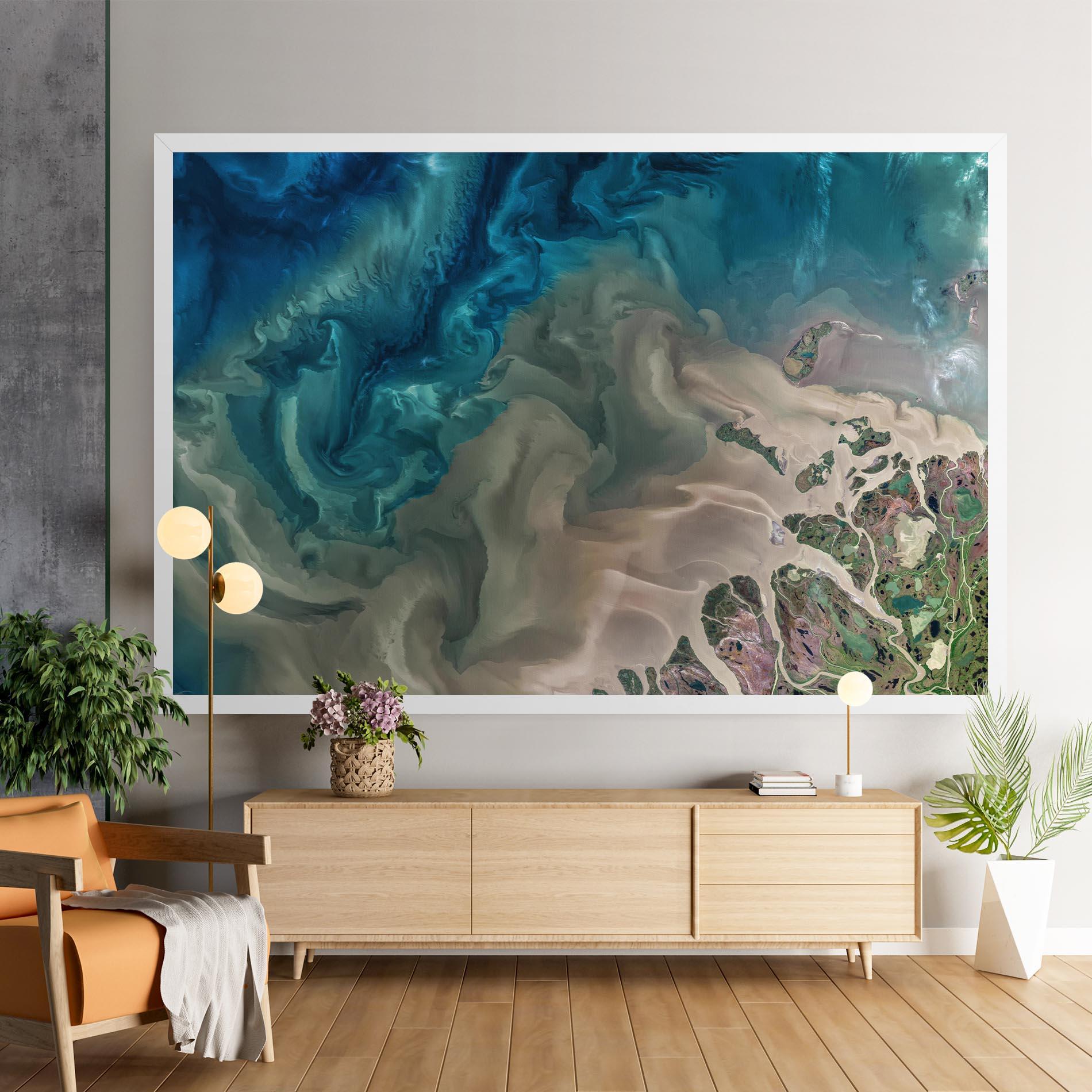 Leinwandbild Ocean Blue Marble mockup 9