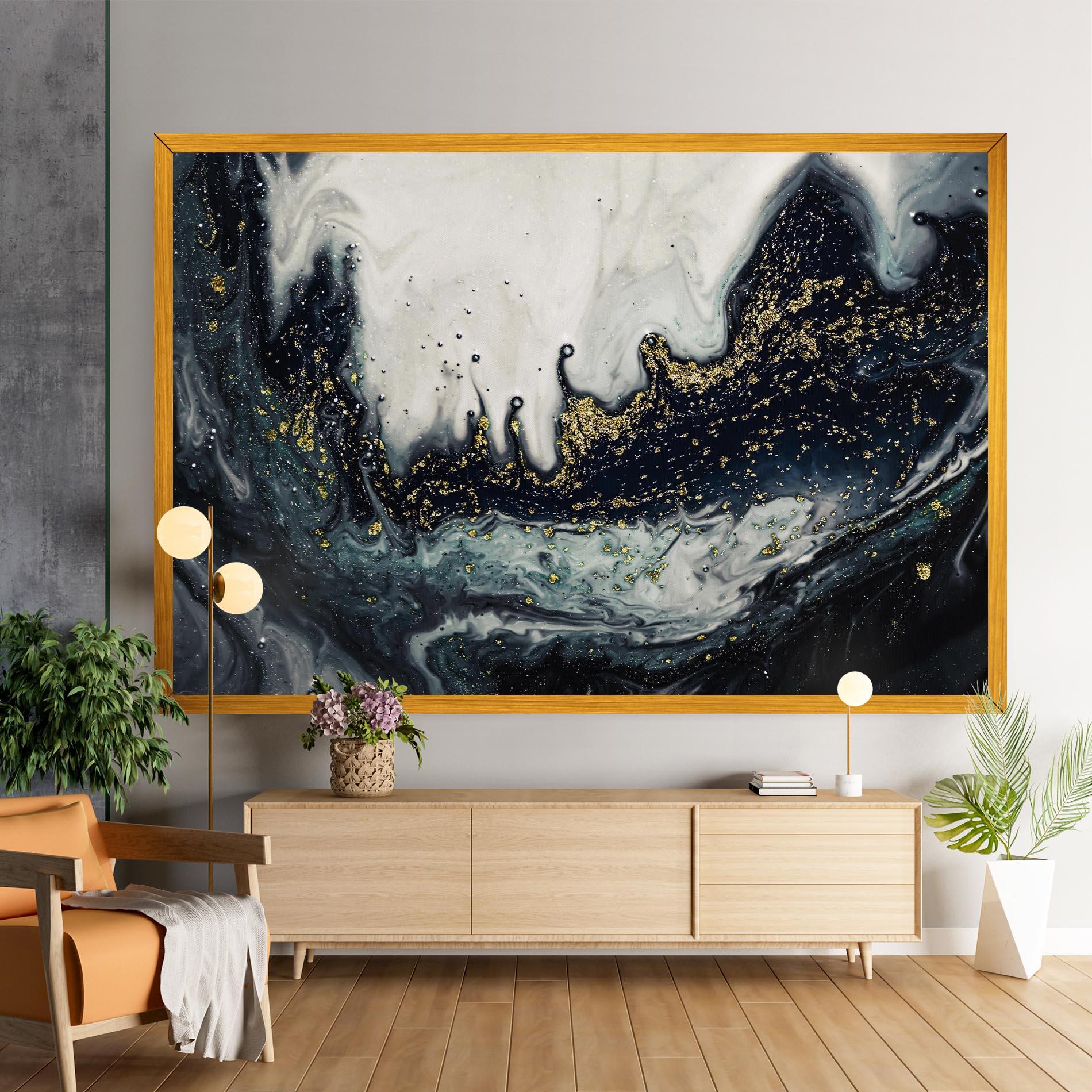 Leinwandbild Abstract Black mockup 9