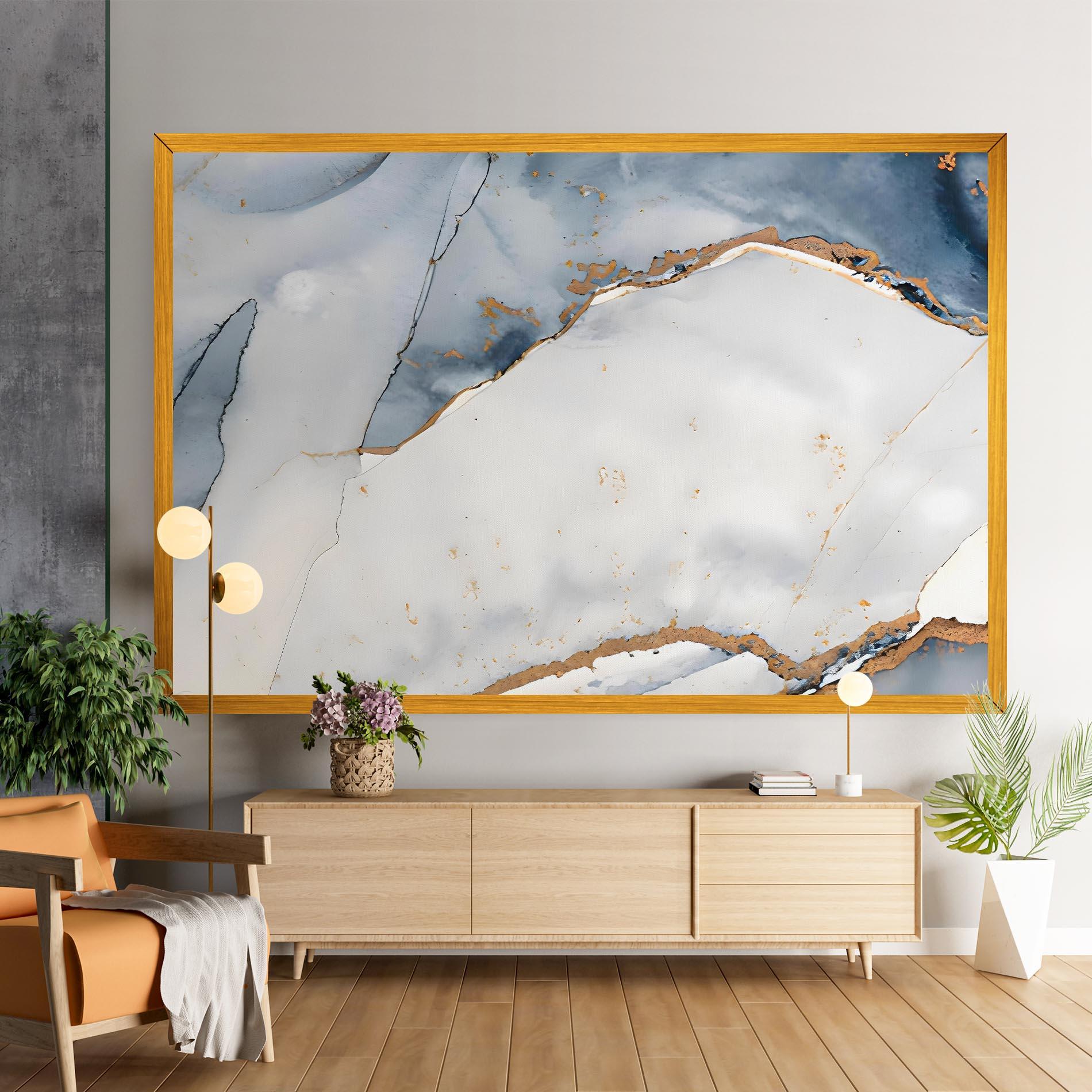 Leinwandbild Blue Watercolor mockup 9