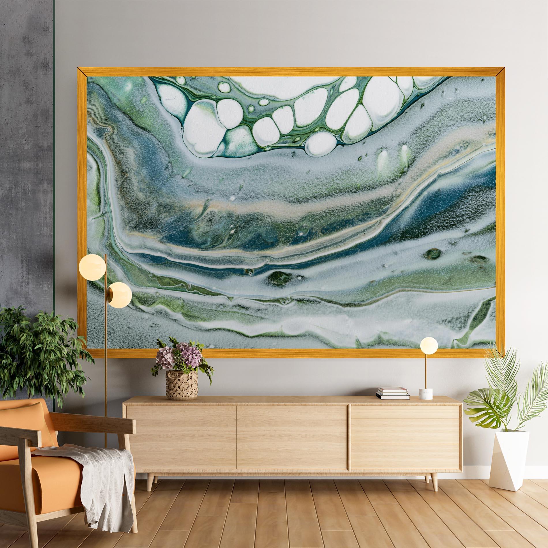 Leinwandbild Dark Green Liquid mockup 9