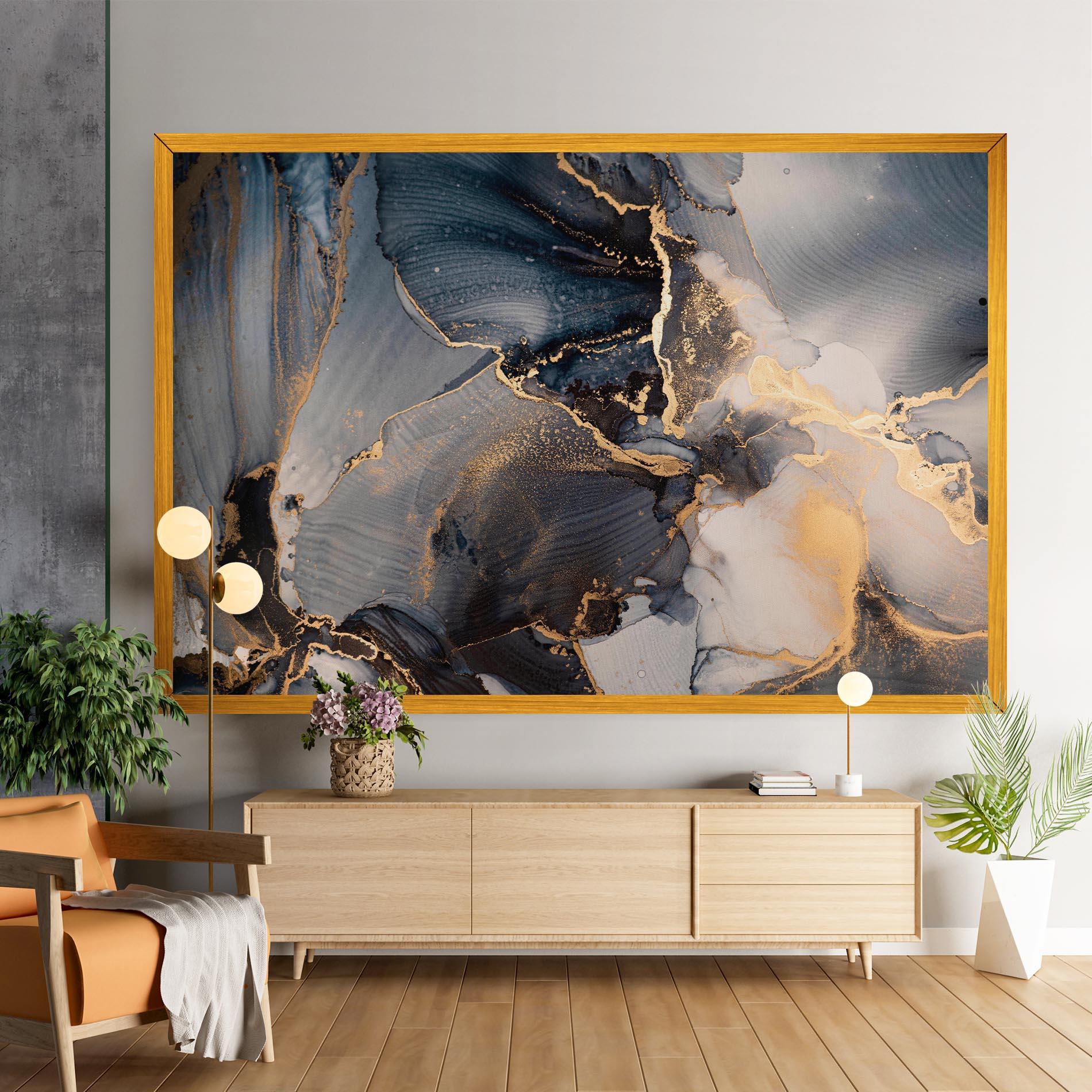Leinwandbild Golden Abstract Marble mockup 9