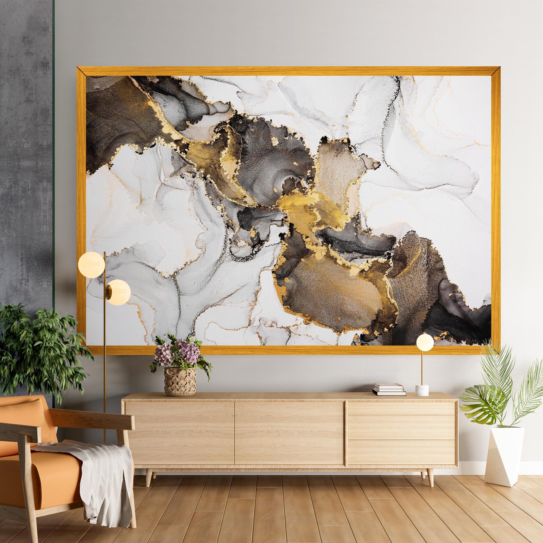 Leinwandbild Golden Marble Shades mockup 9
