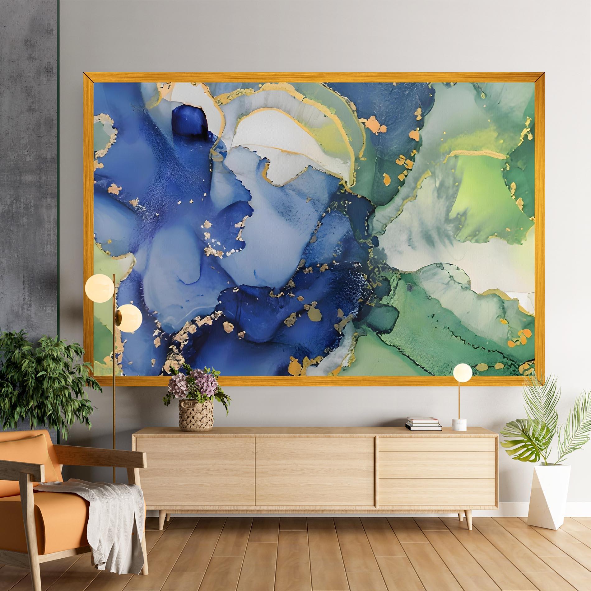 Leinwandbild Green Paint Marble mockup 9