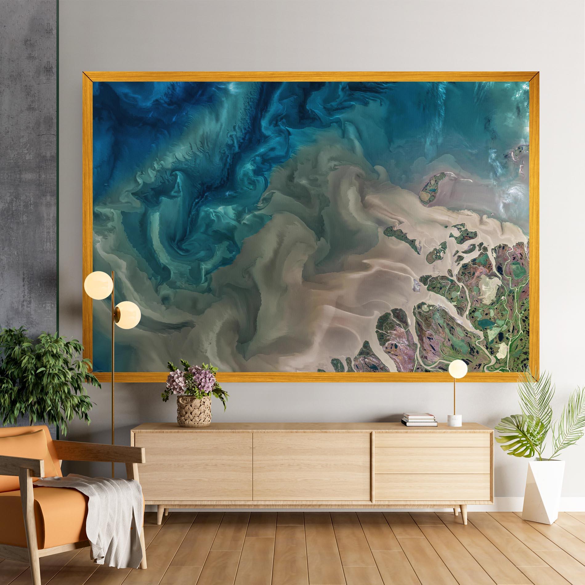 Leinwandbild Ocean Blue Marble mockup 9