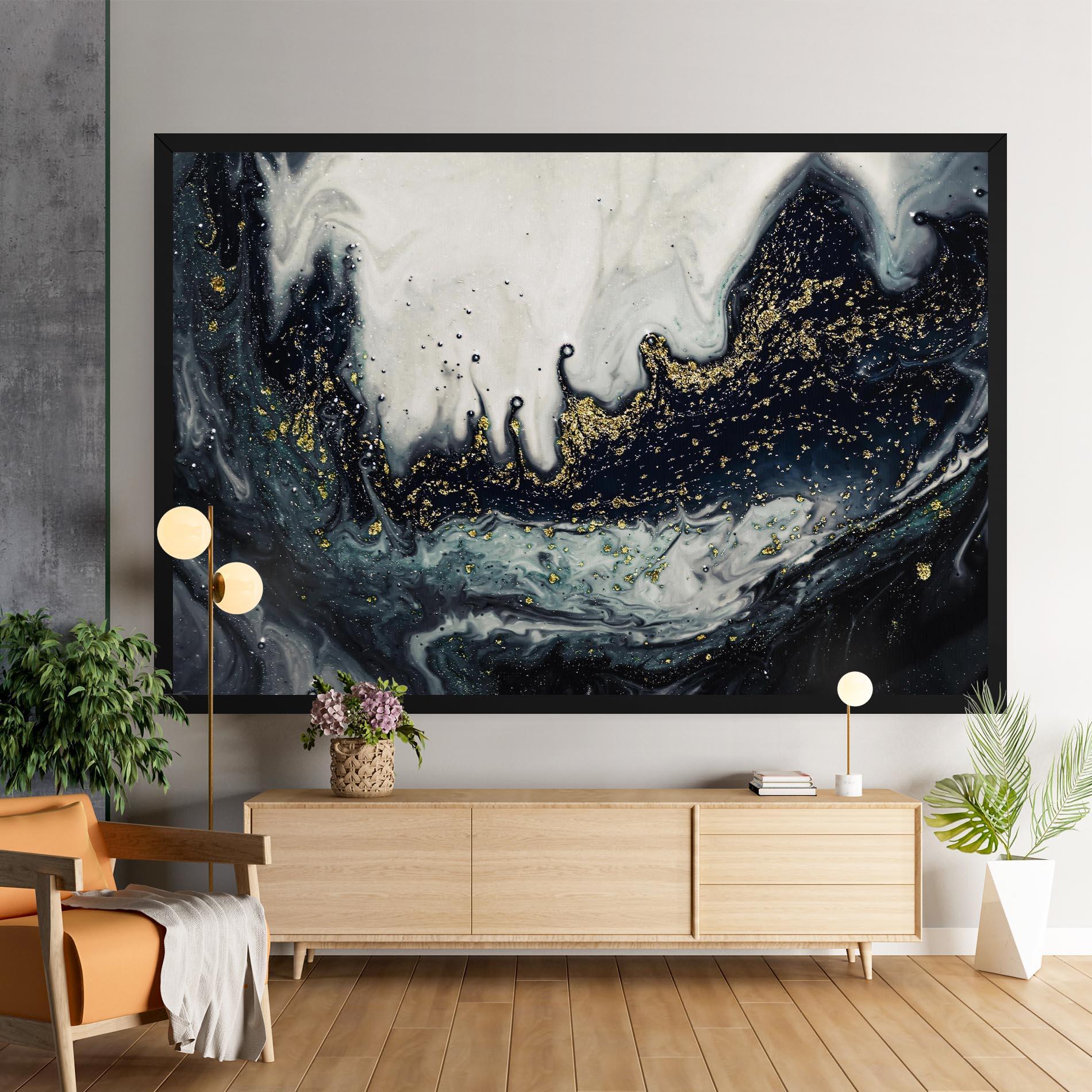 Leinwandbild Abstract Black mockup 9