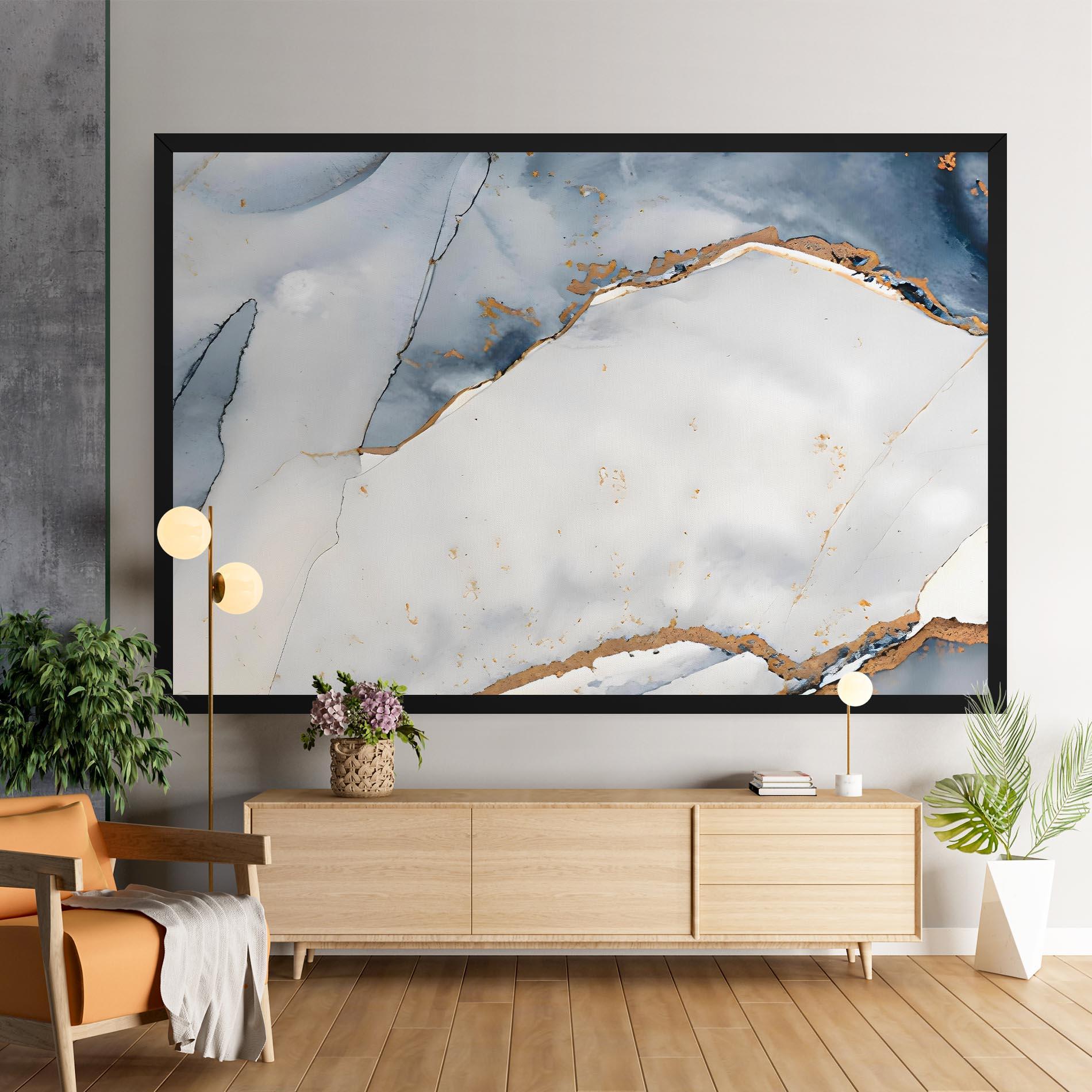 Leinwandbild Blue Watercolor mockup 9