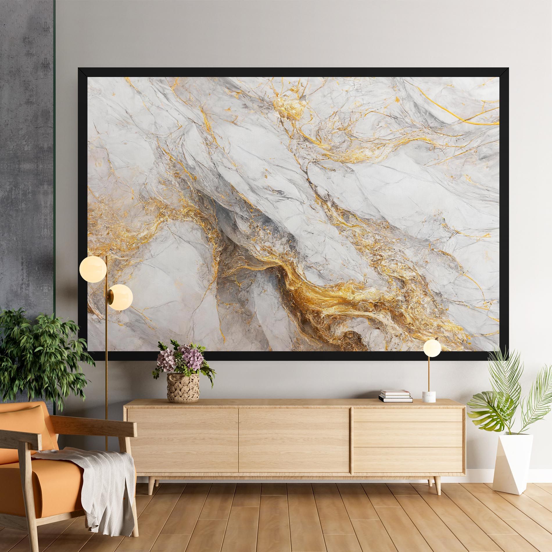 Gold Liquid Grey Marble mockup 9