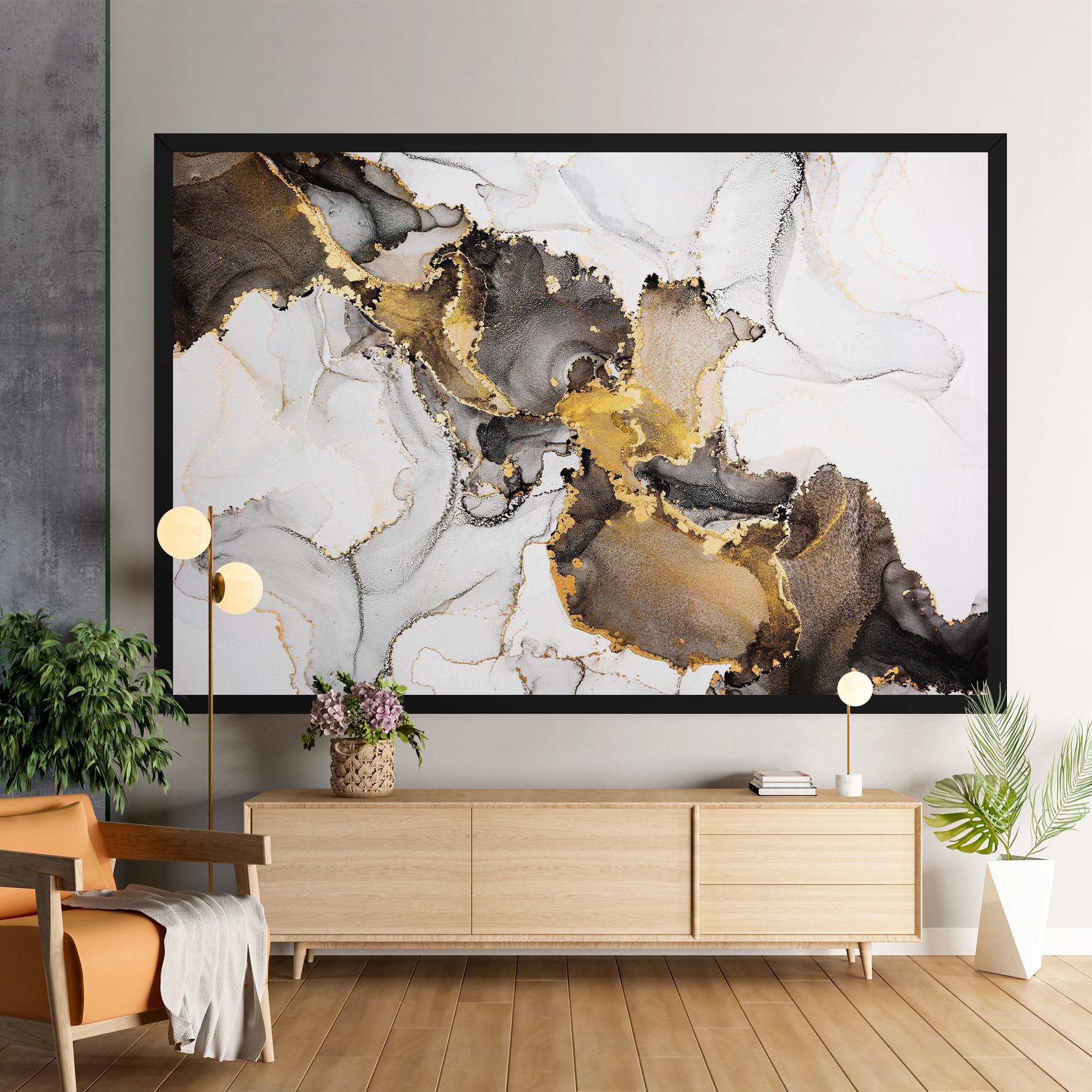 Leinwandbild Golden Marble Shades mockup 9