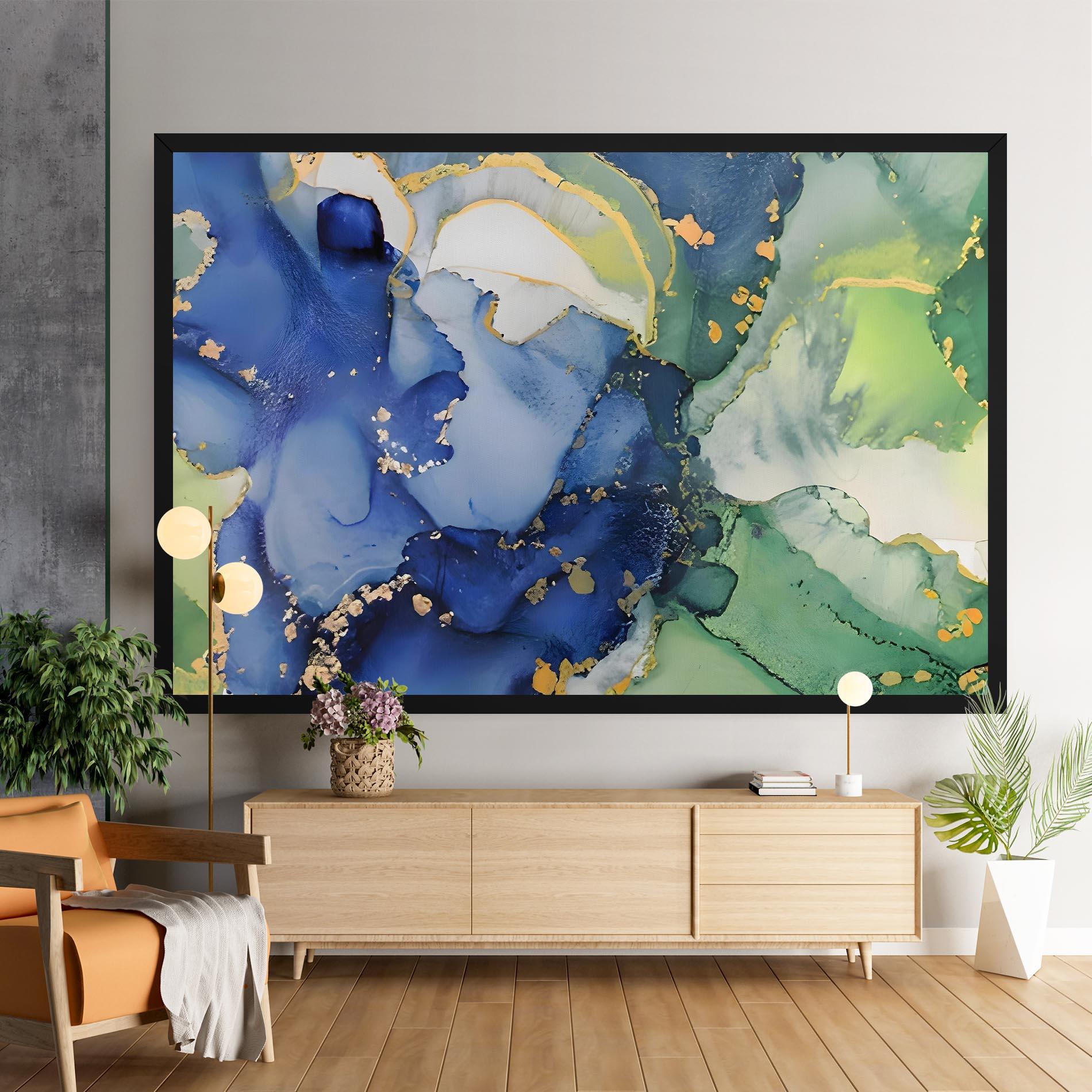 Leinwandbild Green Paint Marble mockup 9