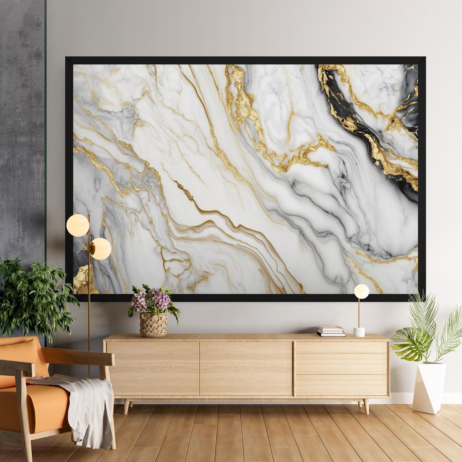 Leinwandbild White Golden Marble mockup 9