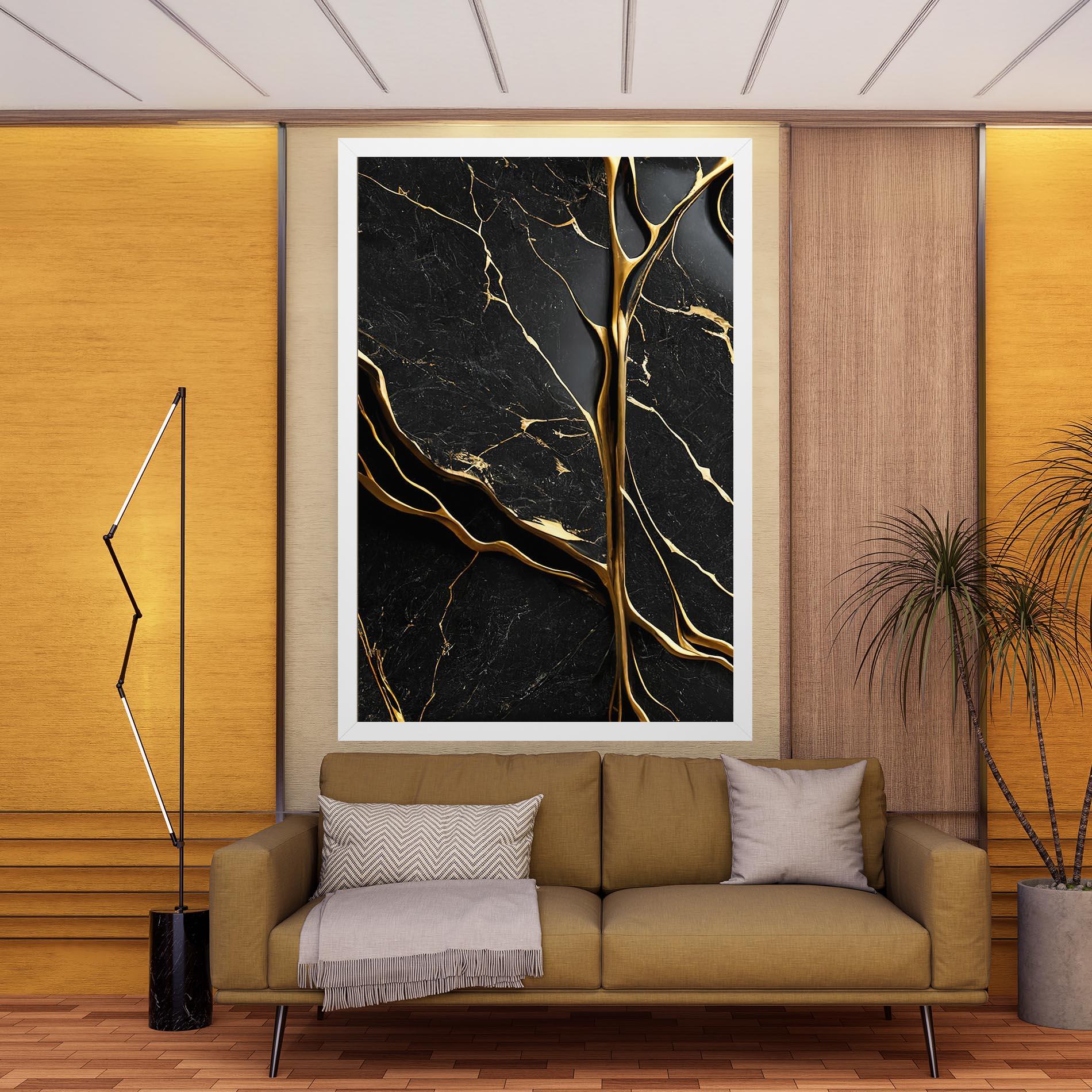 Leinwandbild Black Square Marble mockup 9