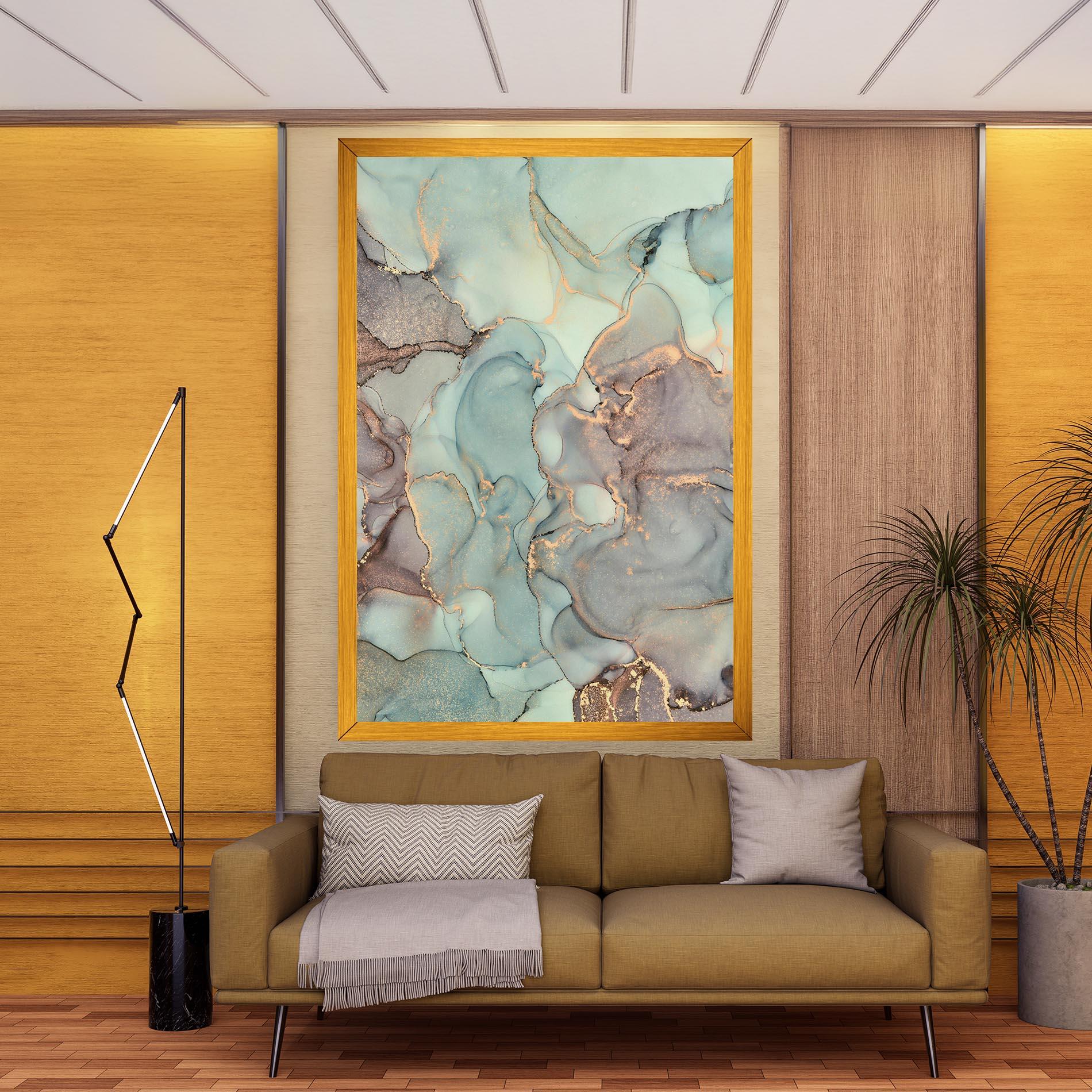 Leinwandbild Abstract Turquoise Marble mockup 9