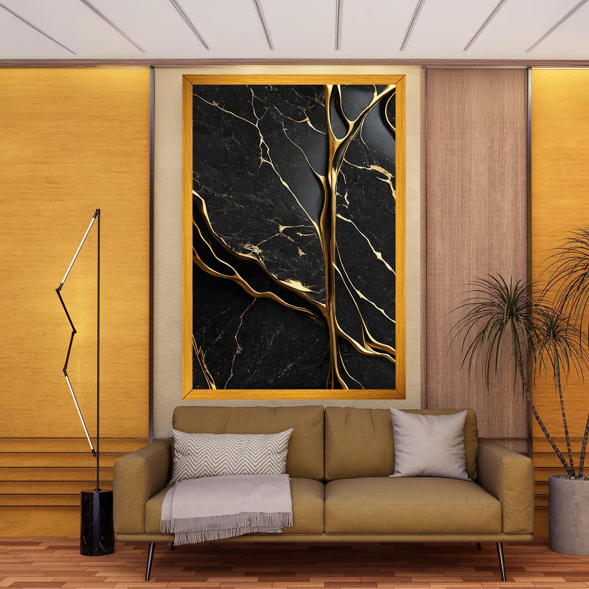 Leinwandbild Black Square Marble mockup 9