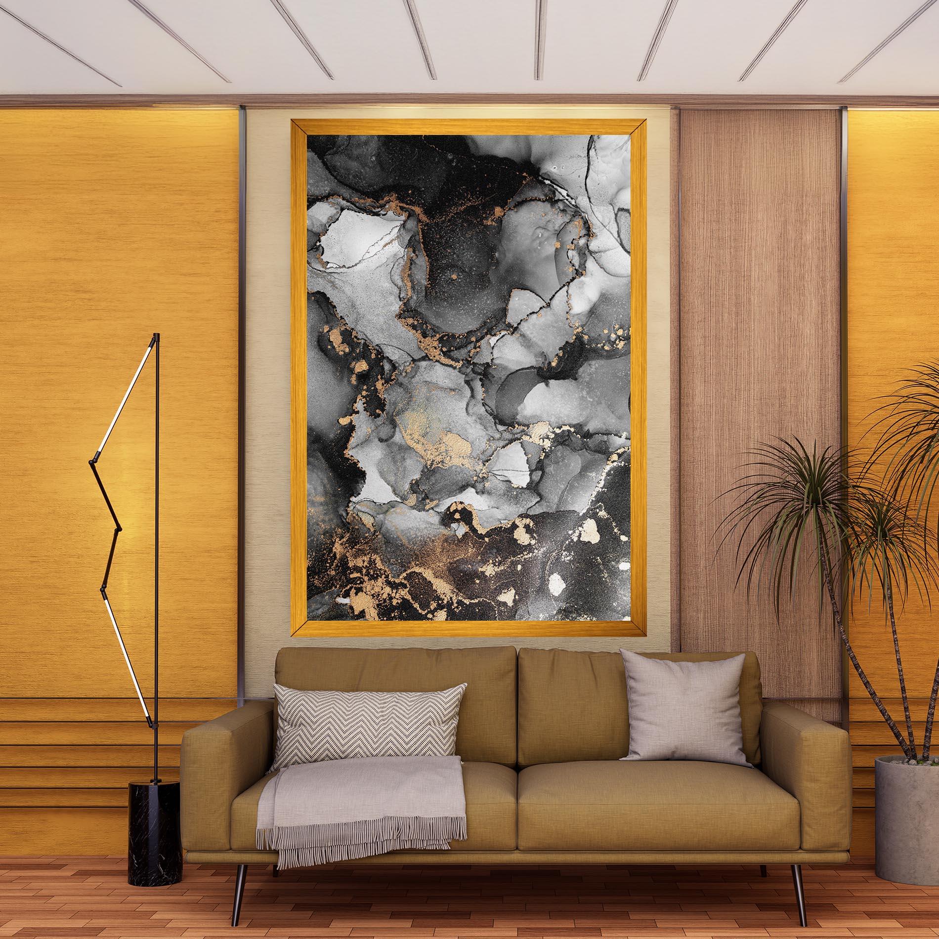 Leinwandbild Grey Gold Marble mockup 9