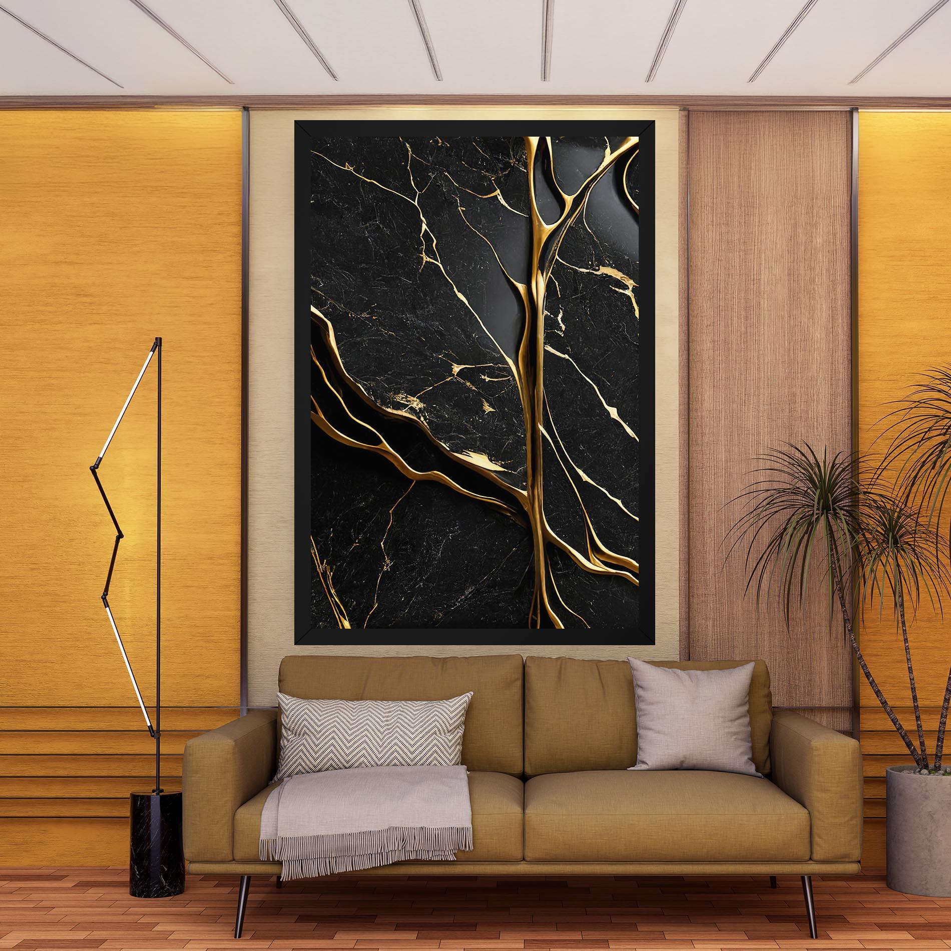 Leinwandbild Black Square Marble mockup 9