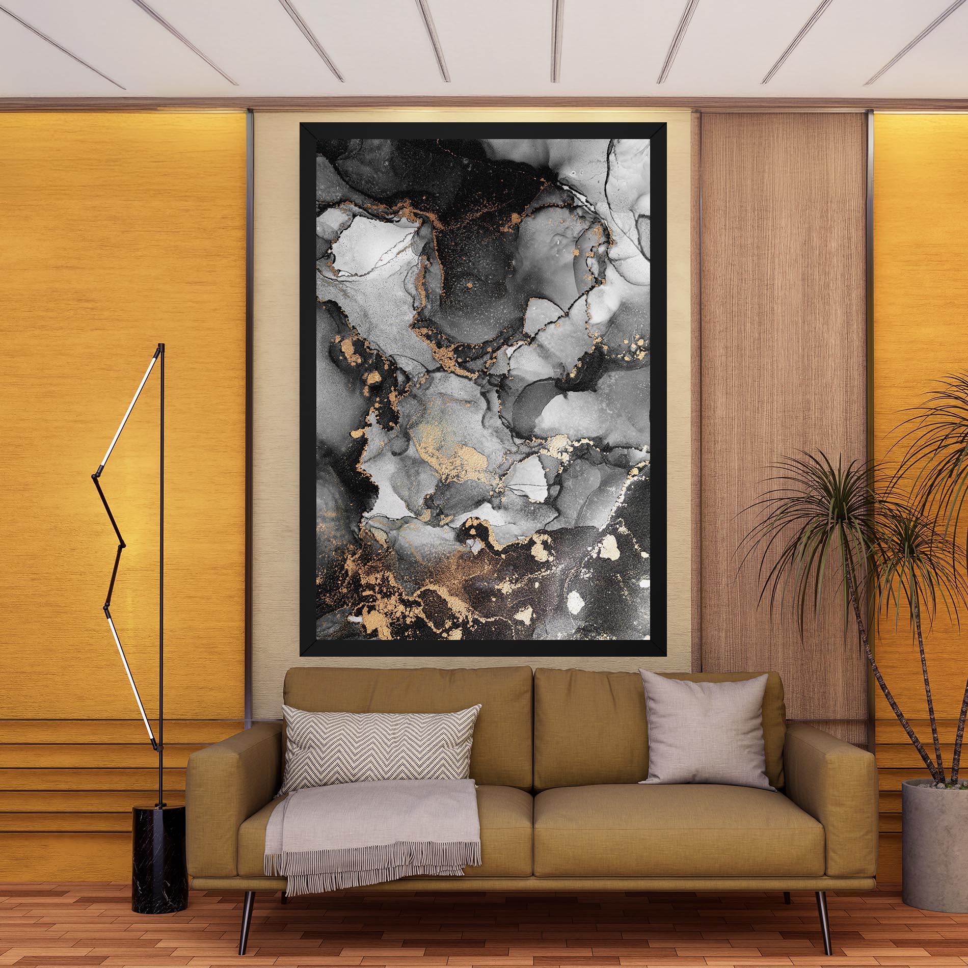 Leinwandbild Grey Gold Marble mockup 9