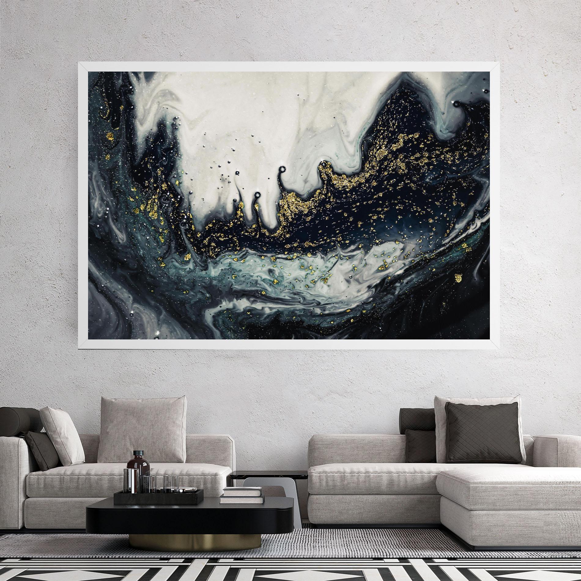 Leinwandbild Abstract Black mockup 2