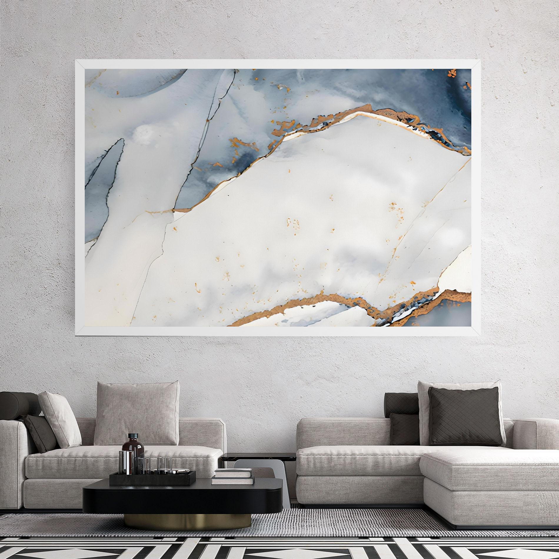 Leinwandbild Blue Watercolor mockup 2