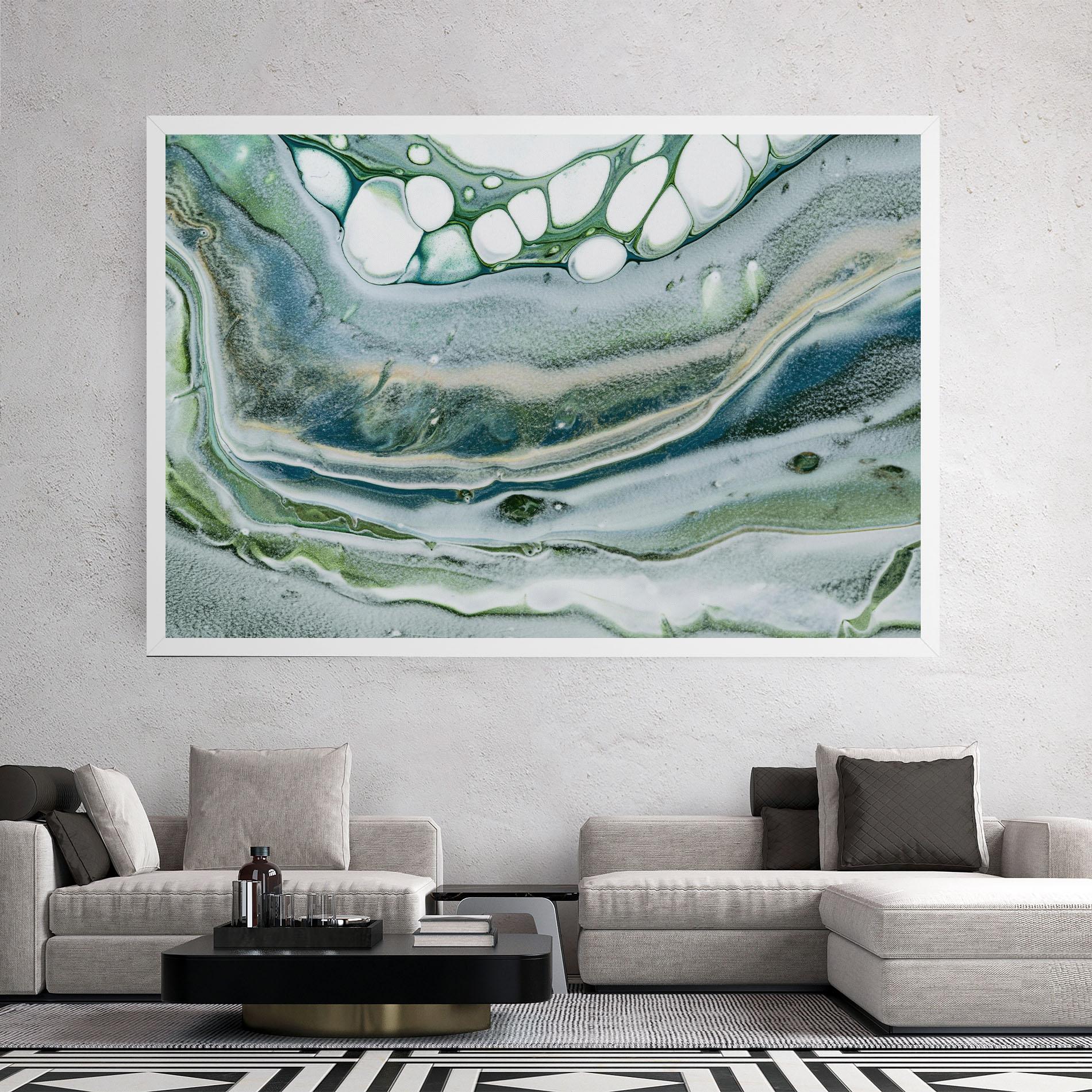 Leinwandbild Dark Green Liquid mockup 2