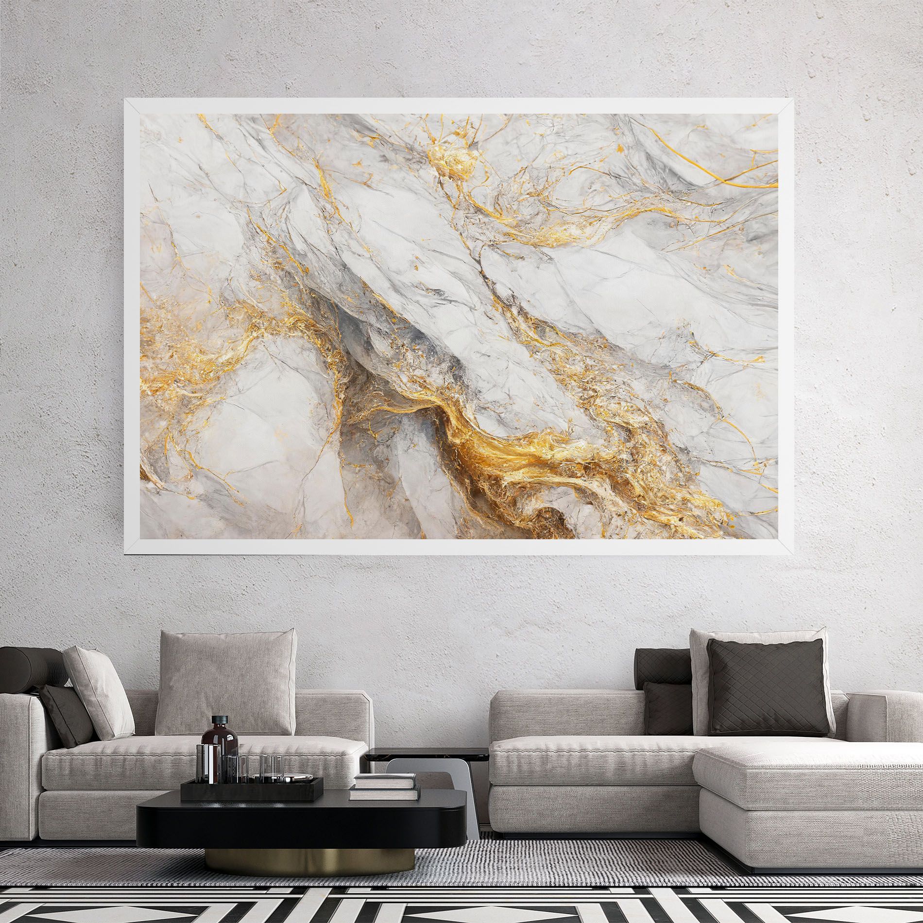 Gold Liquid Grey Marble mockup 2