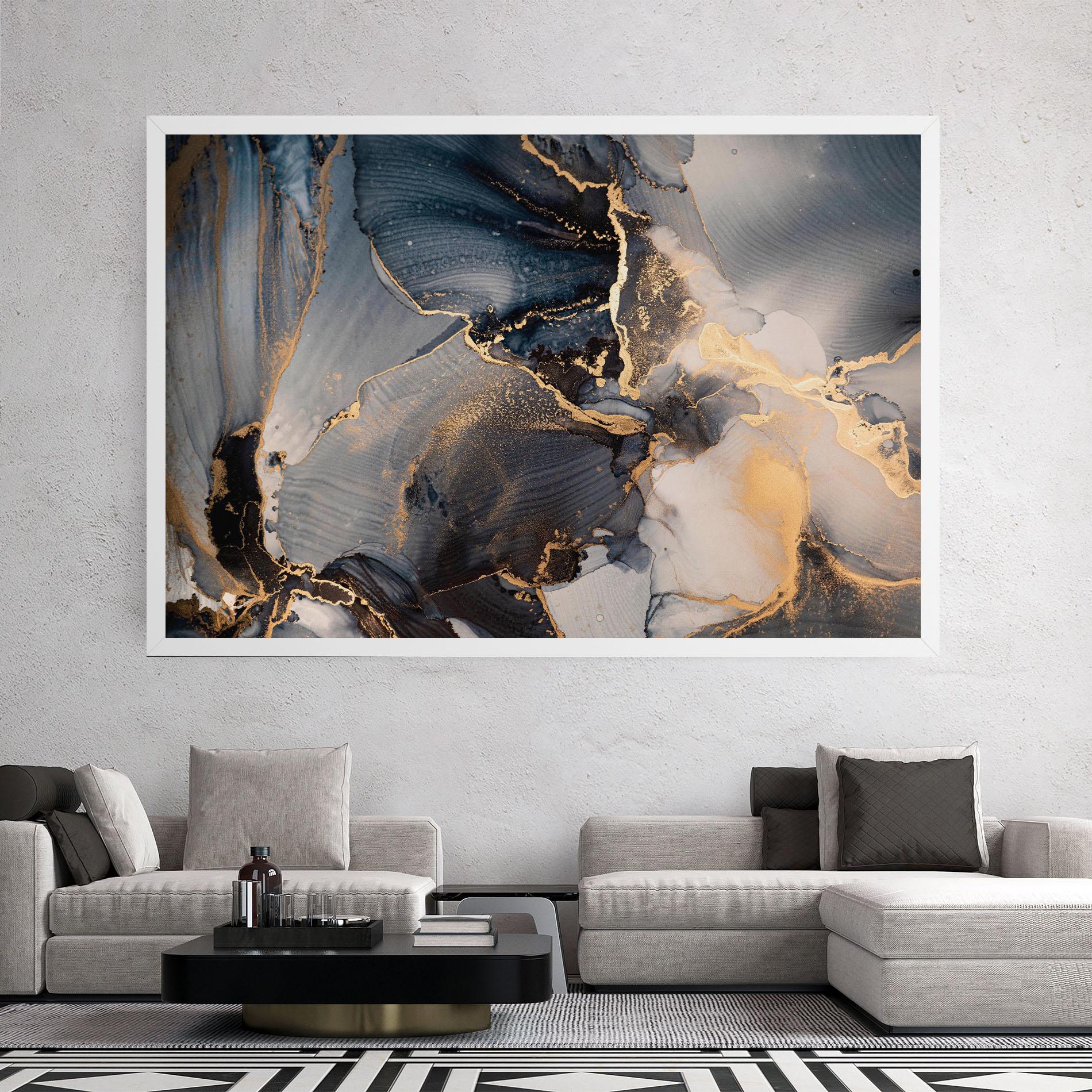 Leinwandbild Golden Abstract Marble mockup 2