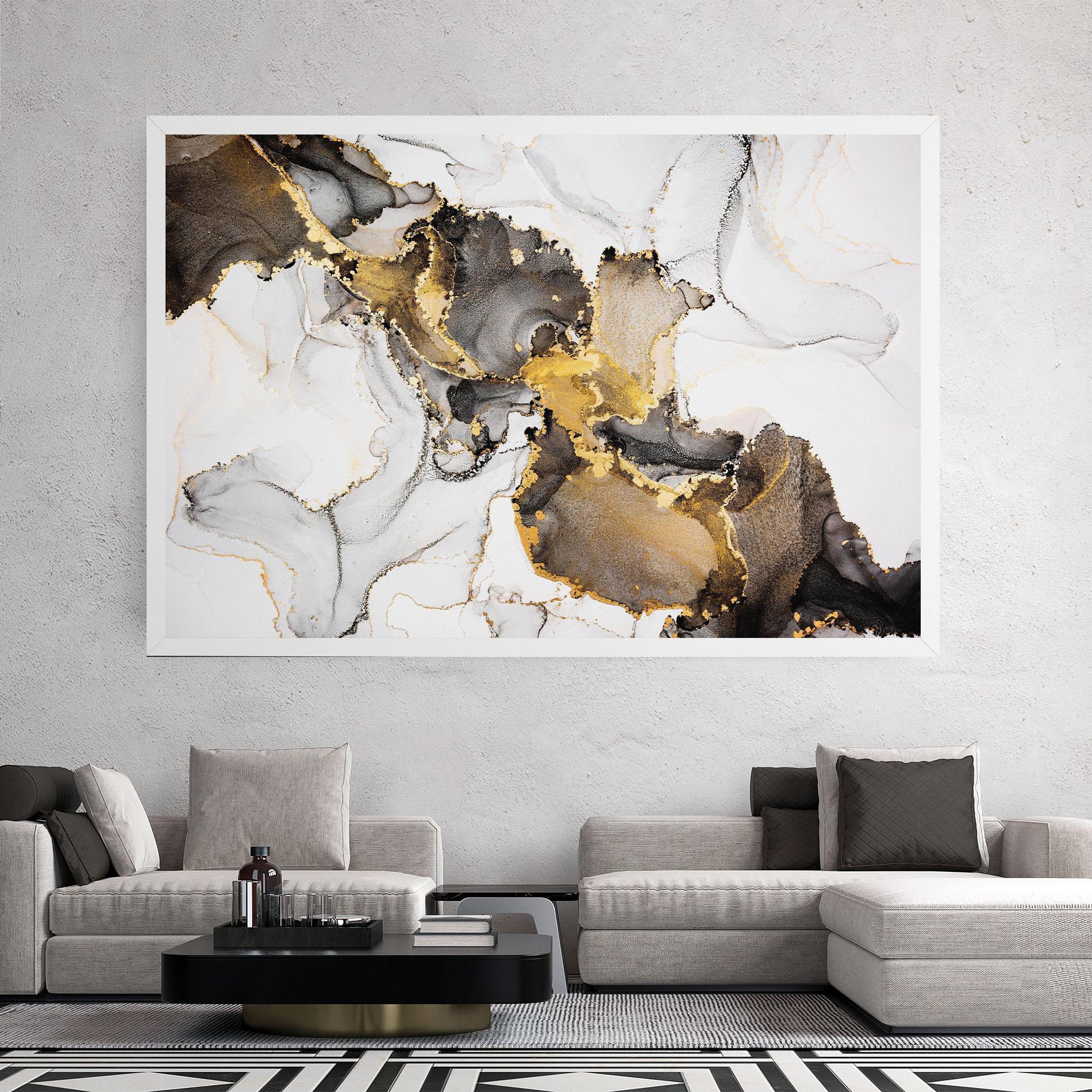Leinwandbild Golden Marble Shades mockup 2