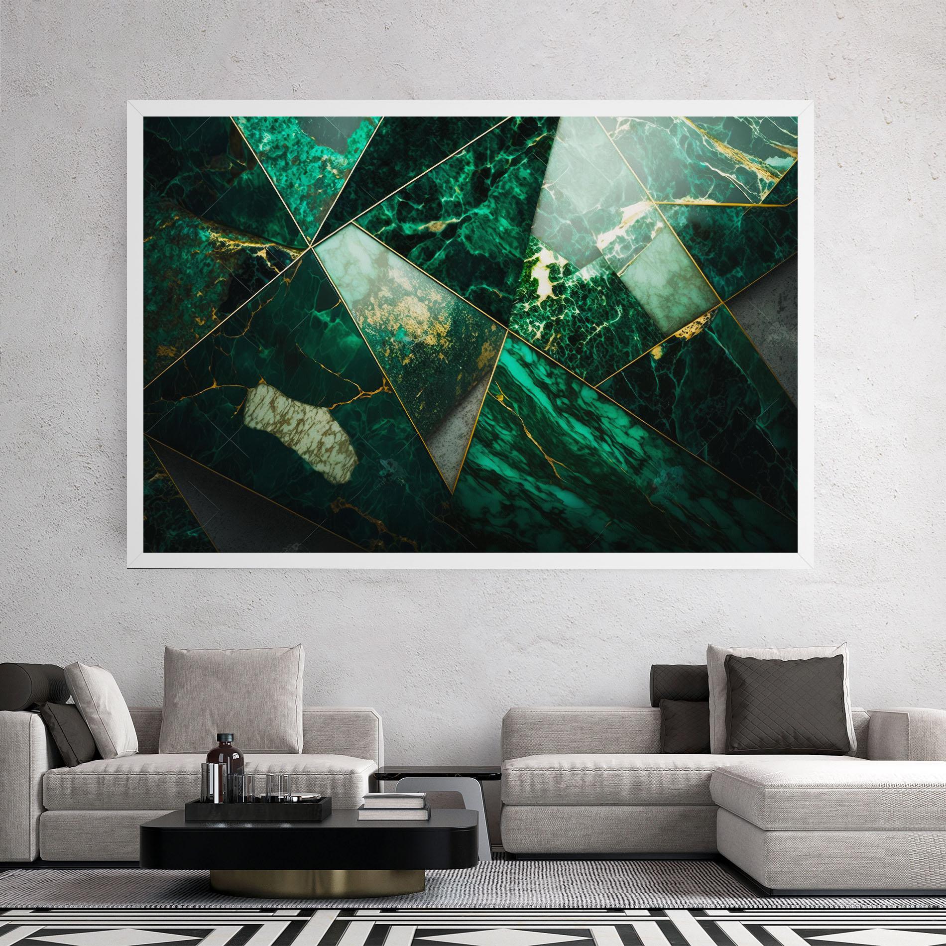 Leinwandbild Green Marble mockup 2