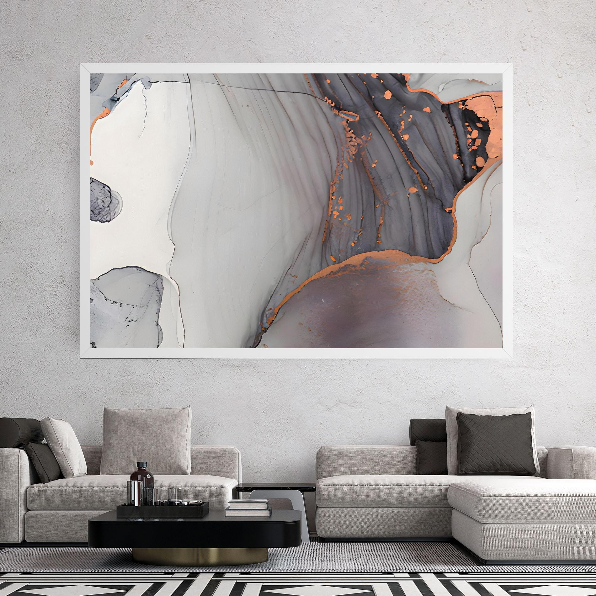 Leinwandbild Grey Pink Liquid Marble mockup 2