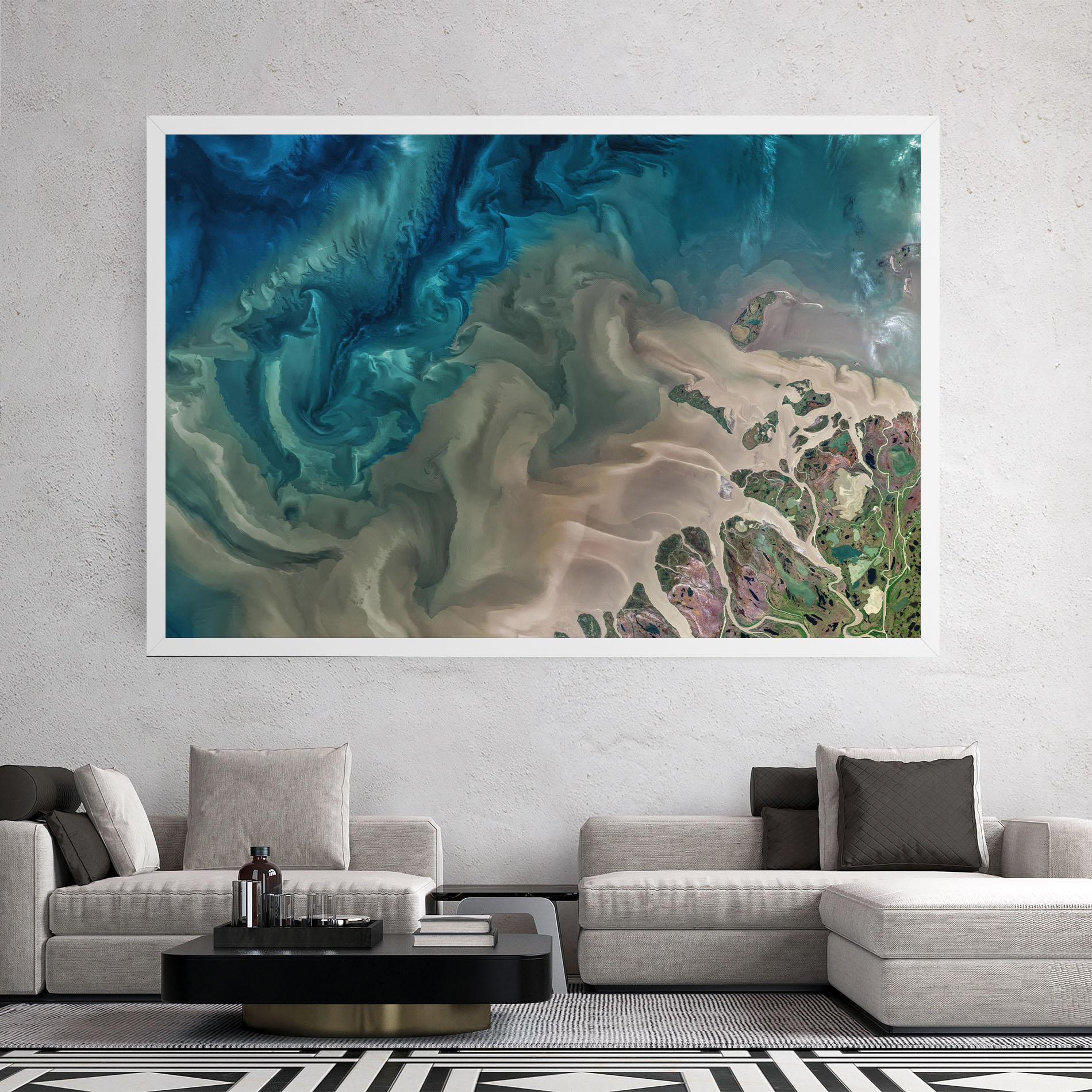 Leinwandbild Ocean Blue Marble mockup 2