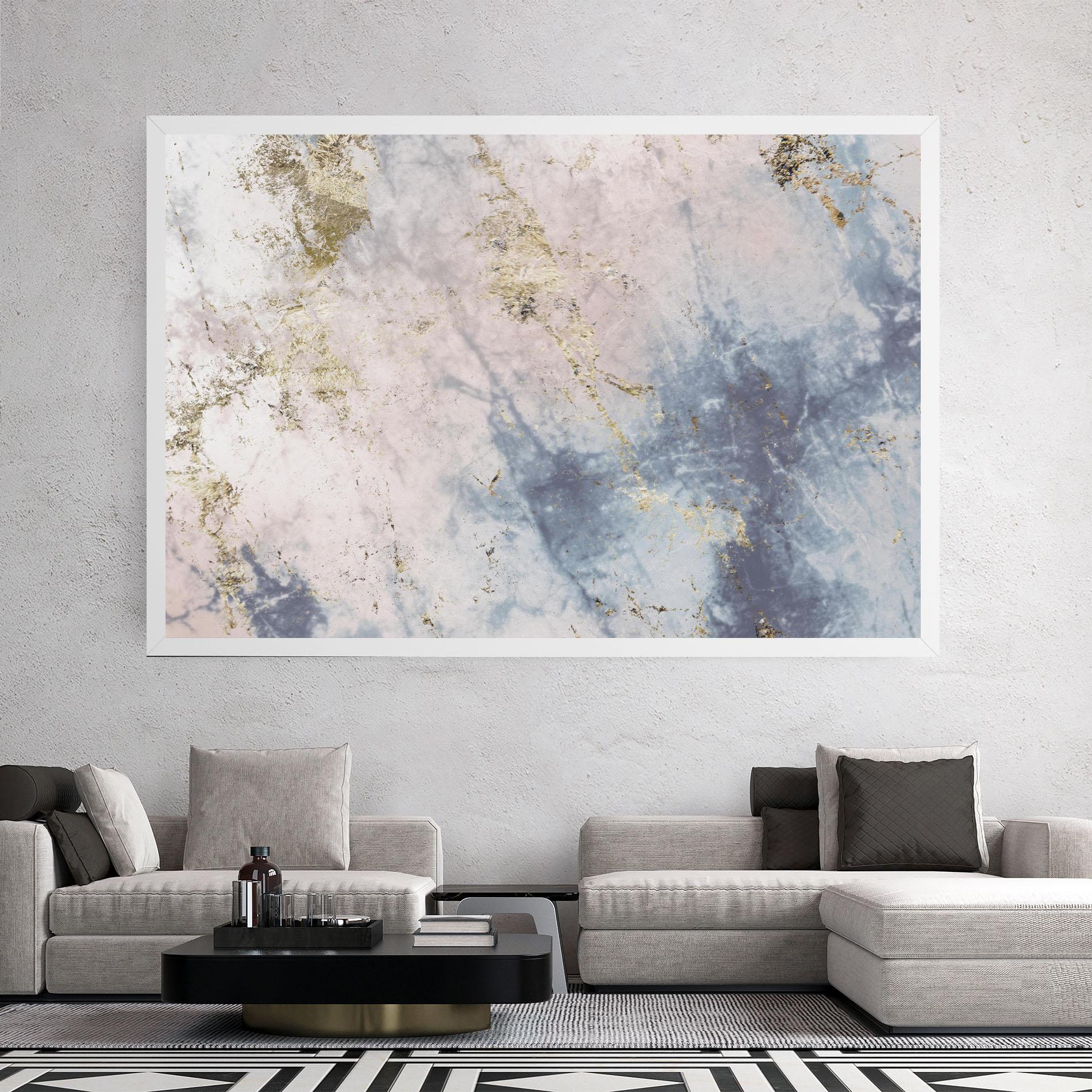 Leinwandbild Pink Blue Marble mockup 2