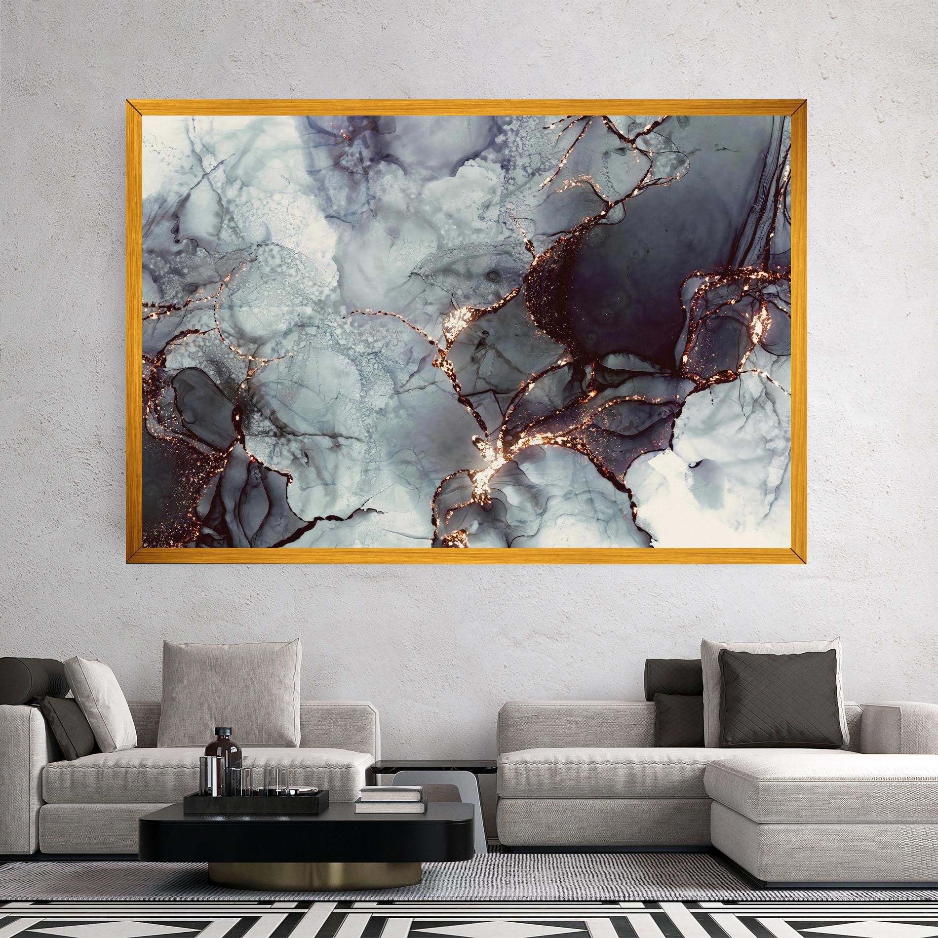 Leinwandbild Abstract Gold Path mockup 2