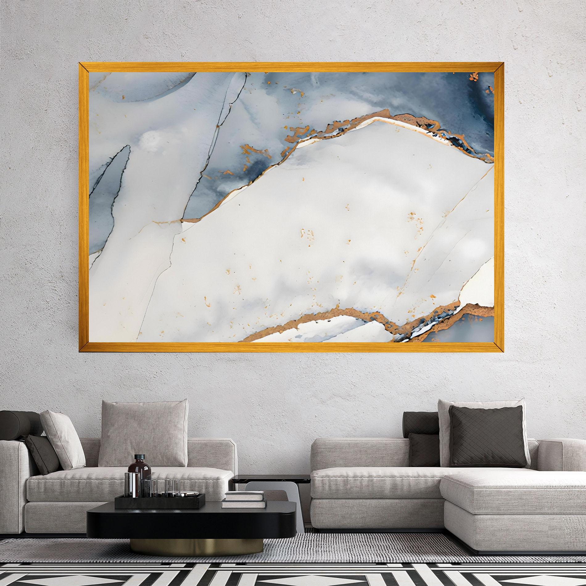 Leinwandbild Blue Watercolor mockup 2