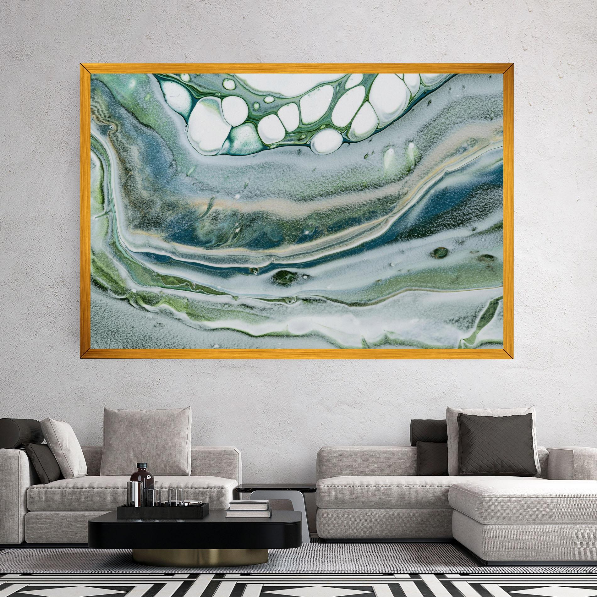 Leinwandbild Dark Green Liquid mockup 2