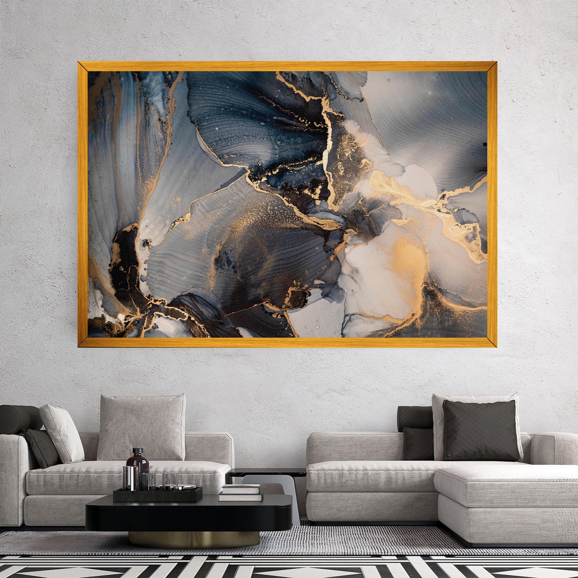 Leinwandbild Golden Abstract Marble mockup 2