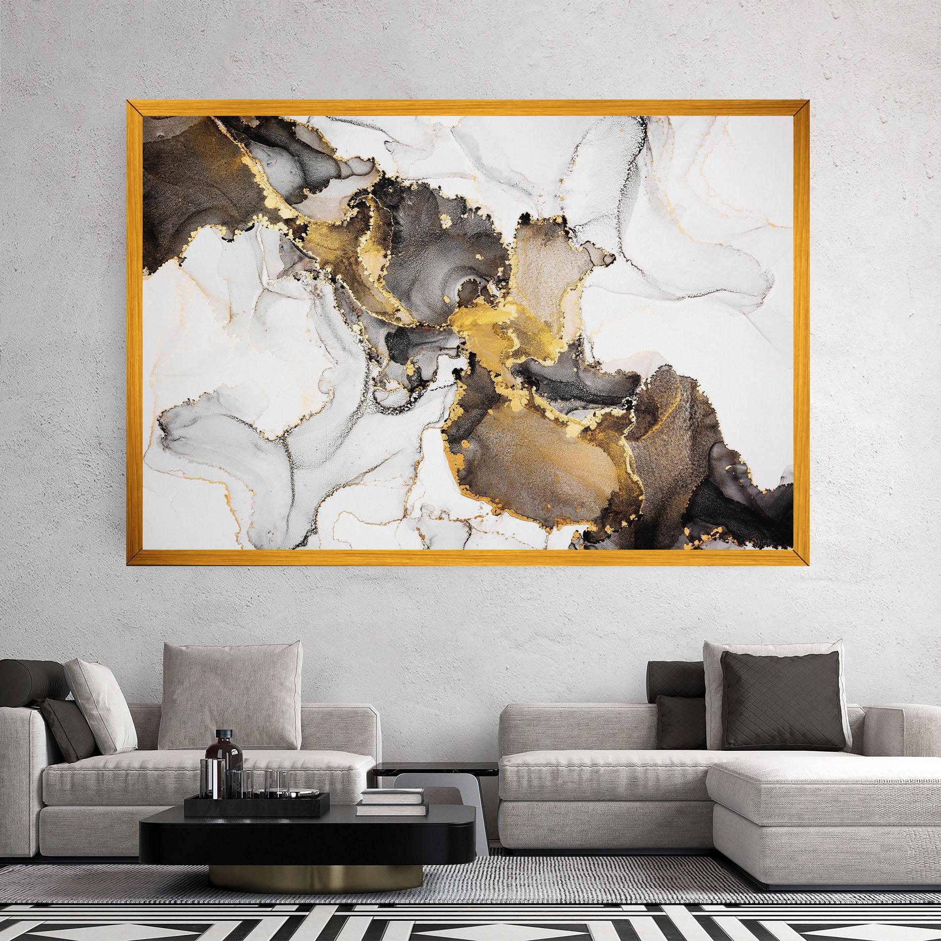 Leinwandbild Golden Marble Shades mockup 2