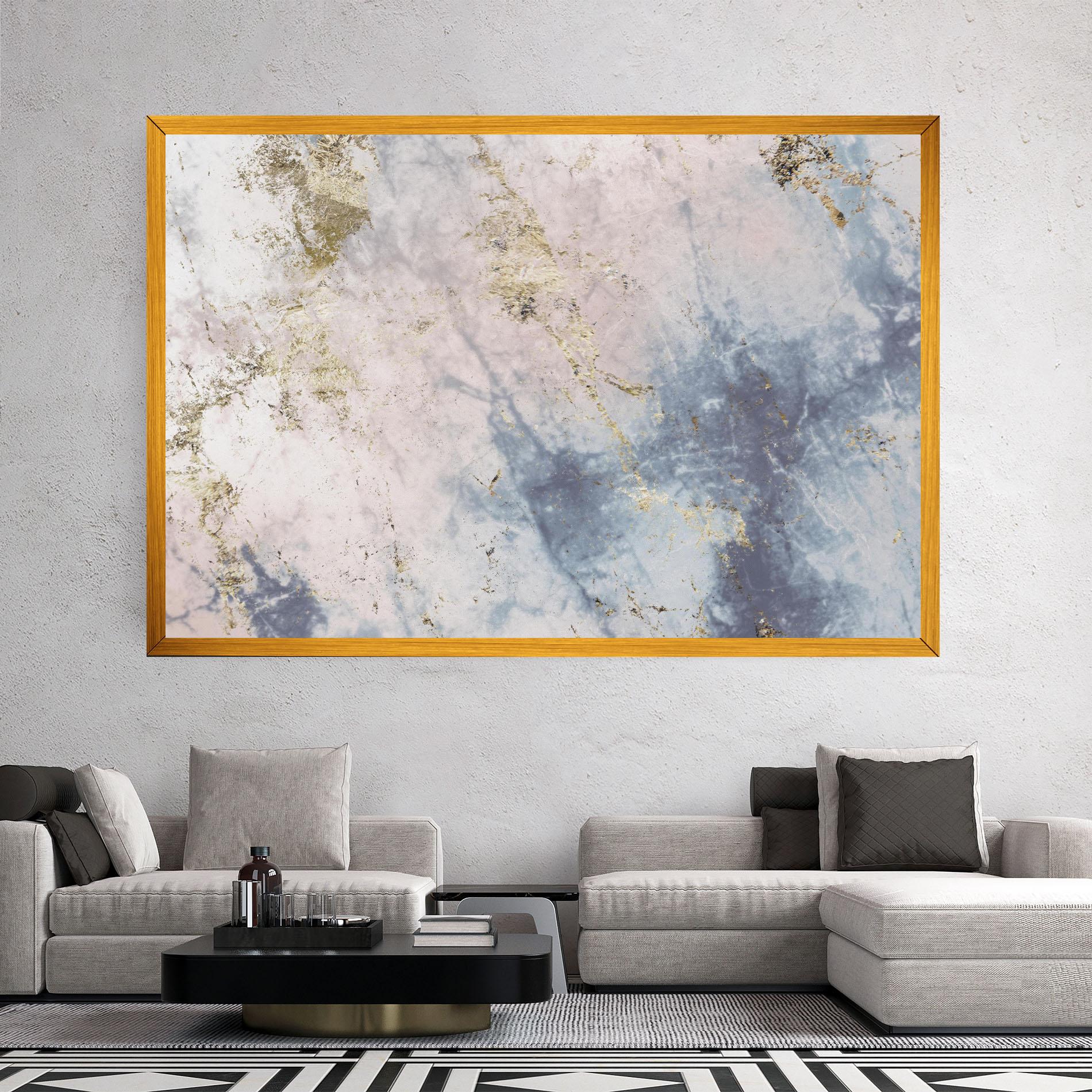 Leinwandbild Pink Blue Marble mockup 2