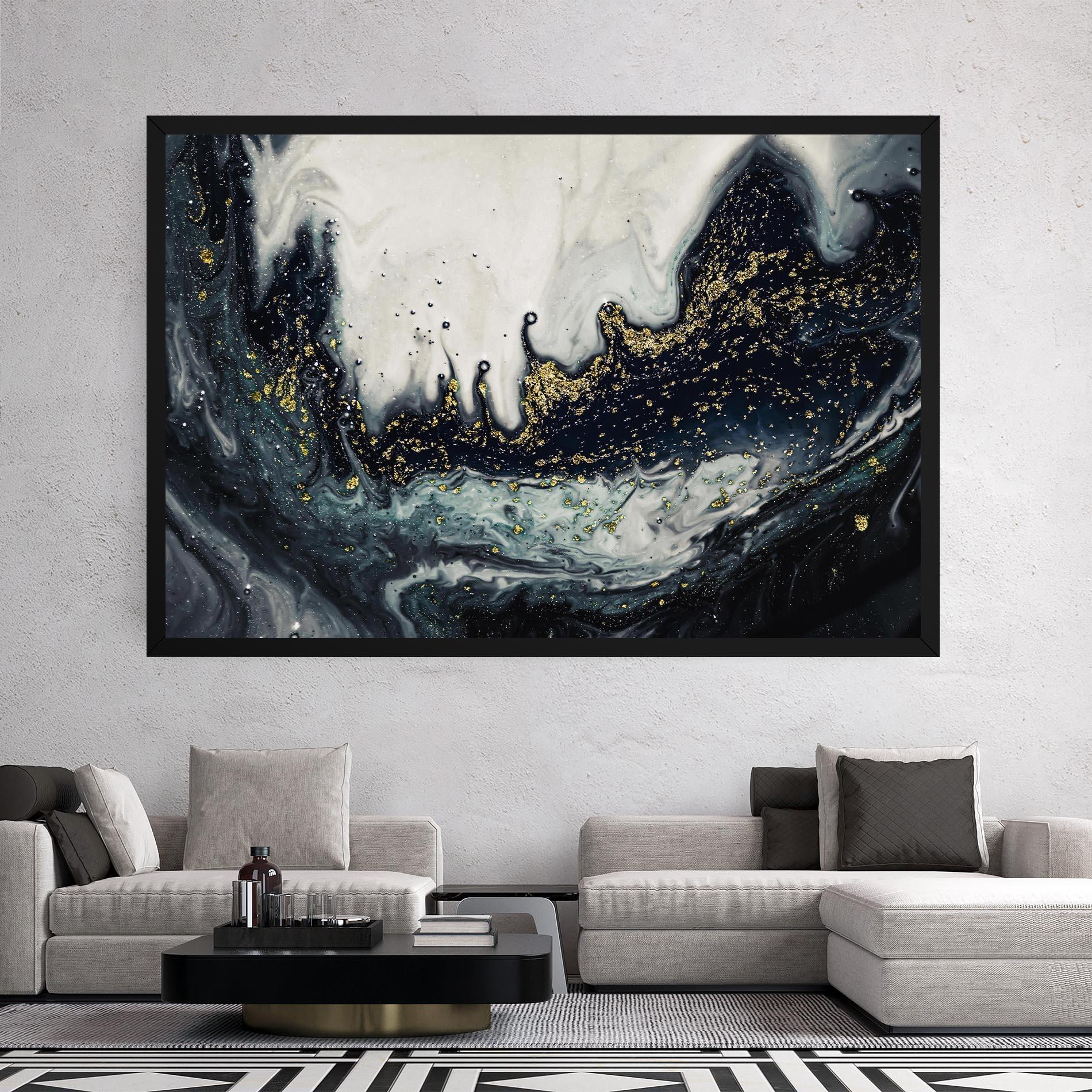 Leinwandbild Abstract Black mockup 2