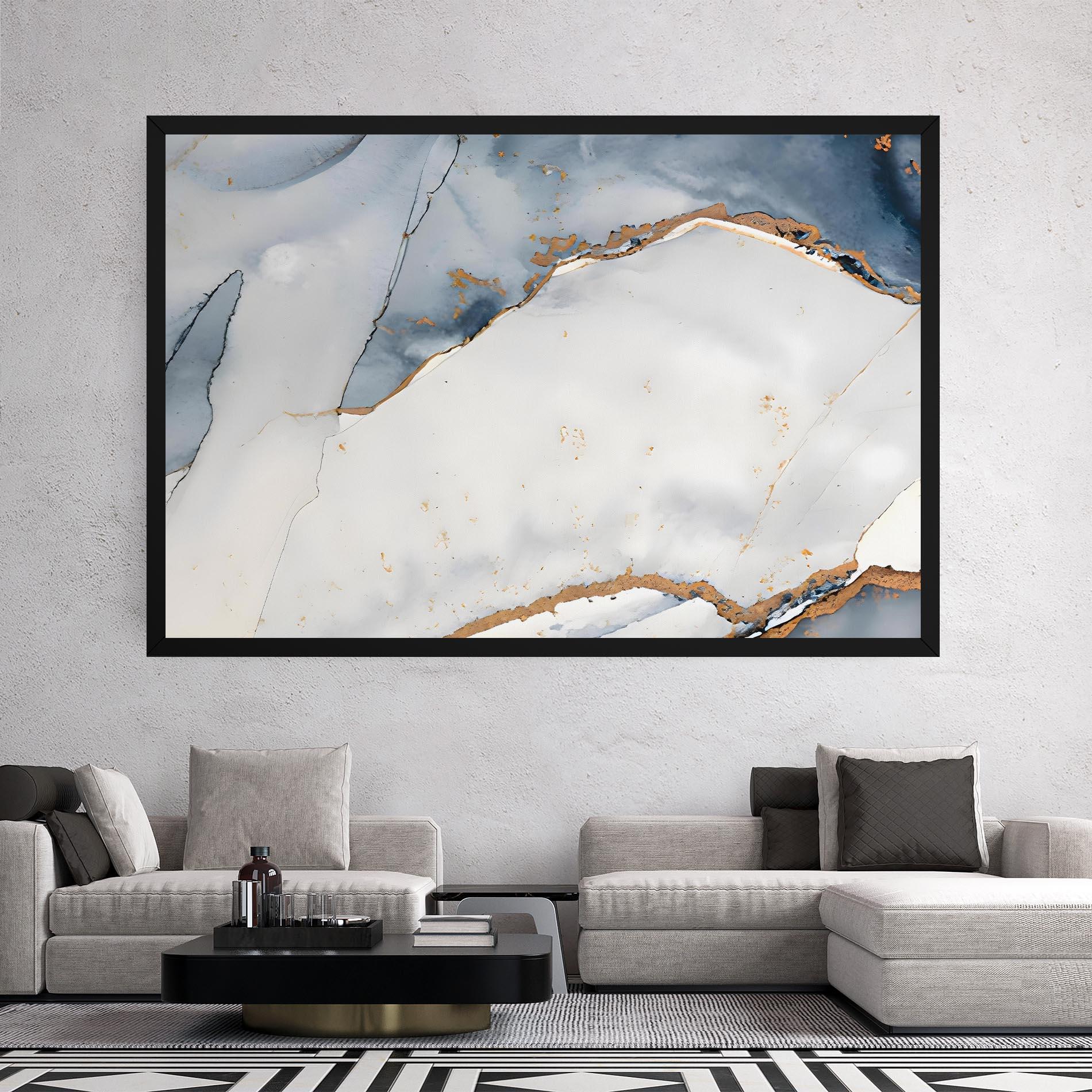 Leinwandbild Blue Watercolor mockup 2