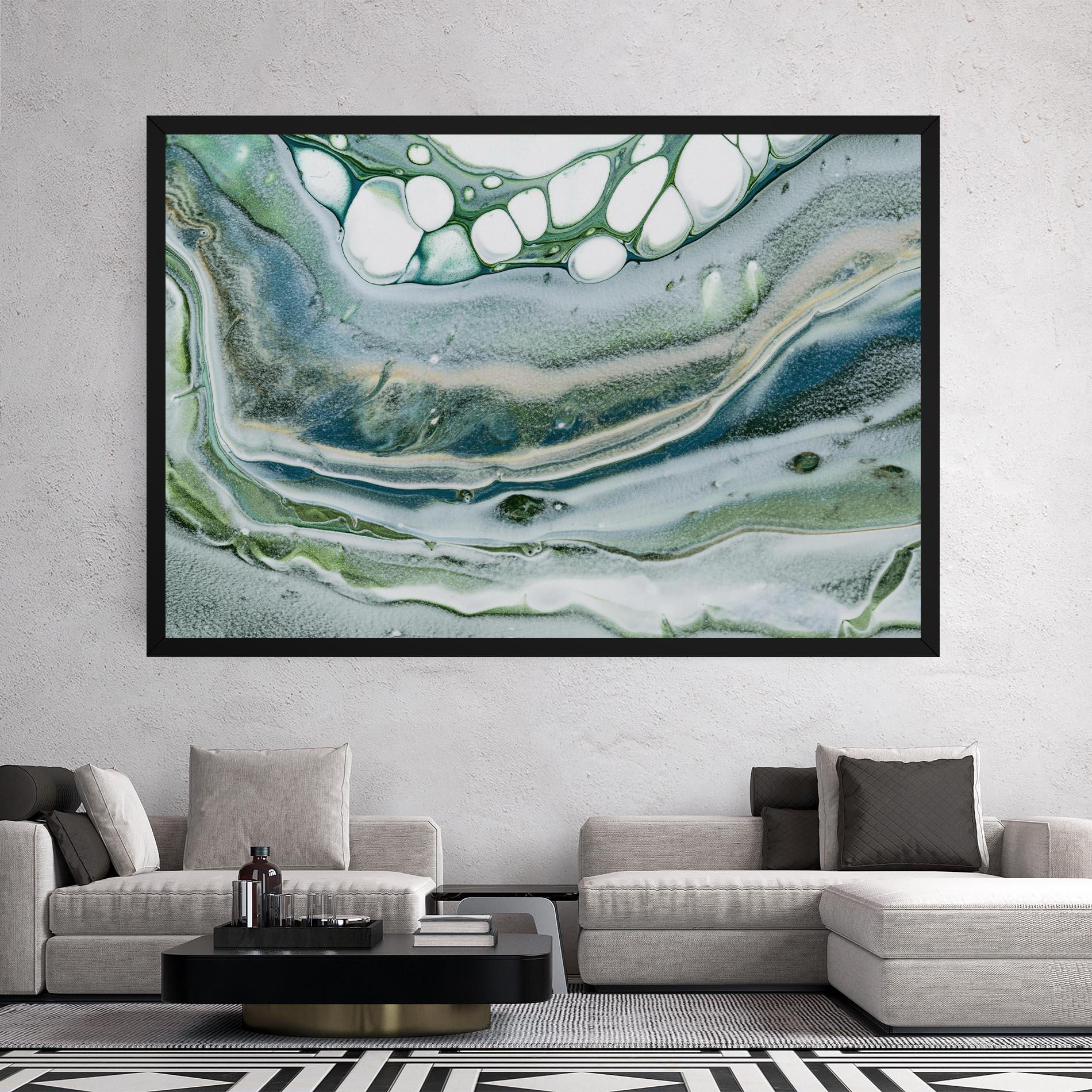 Leinwandbild Dark Green Liquid mockup 2