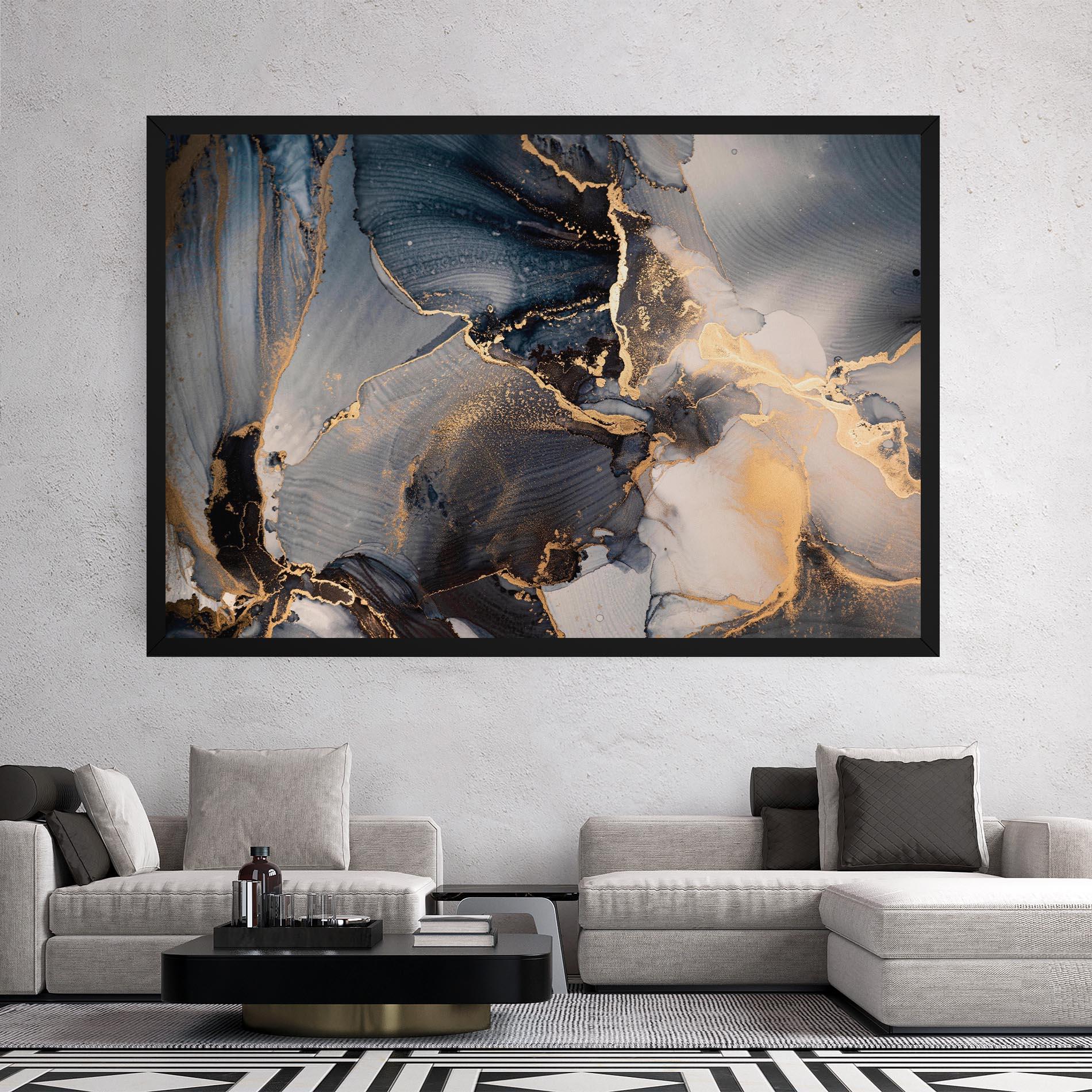 Leinwandbild Golden Abstract Marble mockup 2