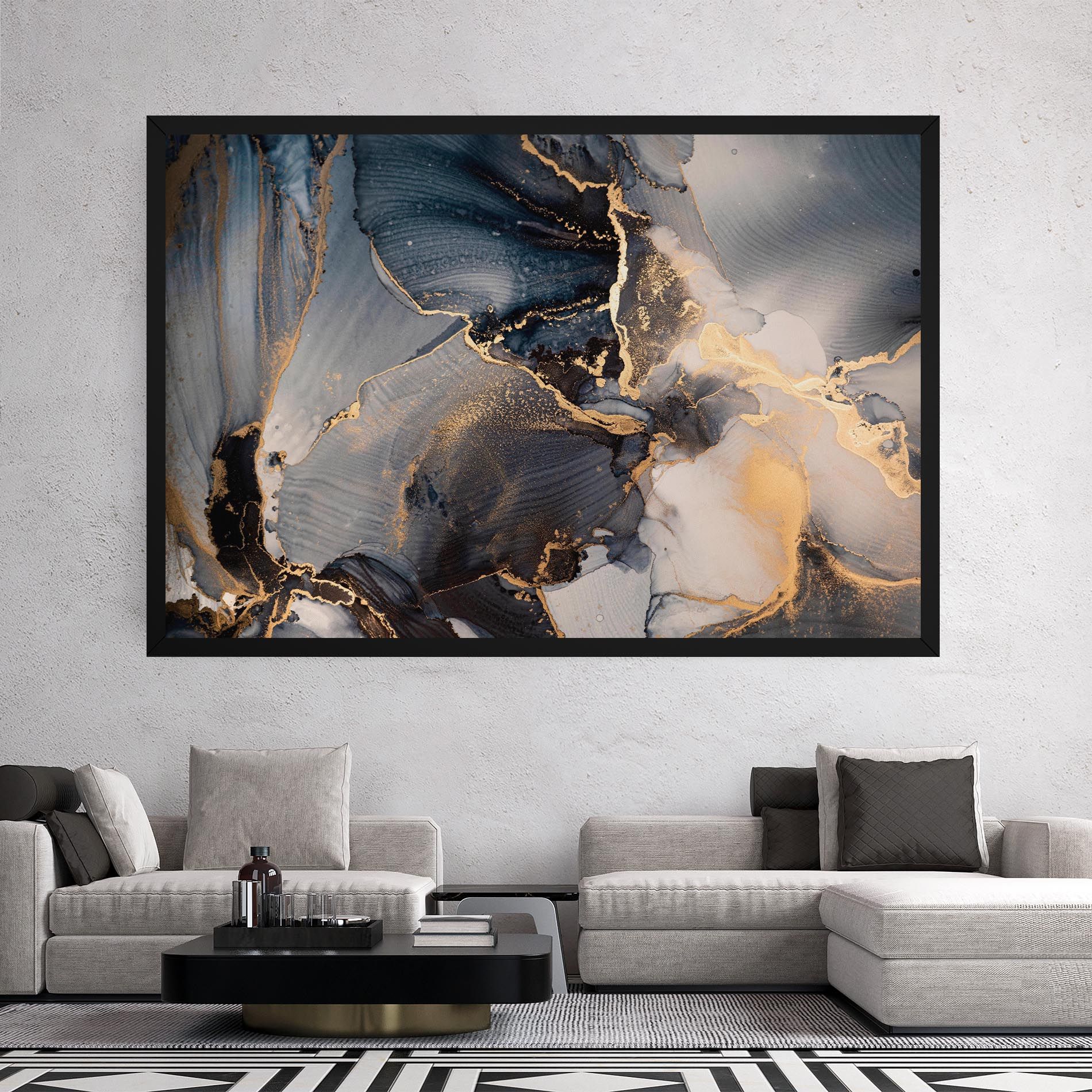 Golden Abstract Marble mockup 2