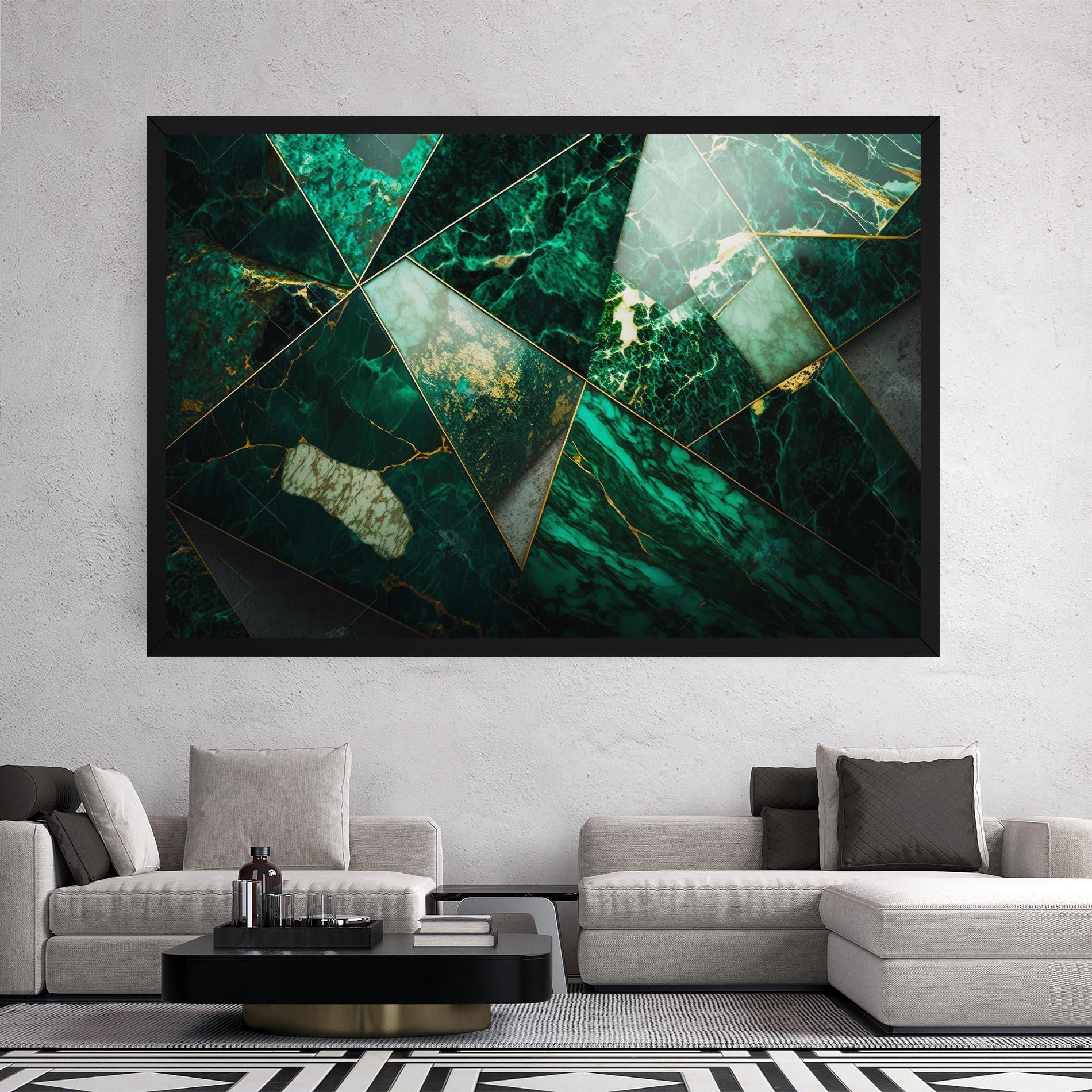 Leinwandbild Green Marble mockup 2