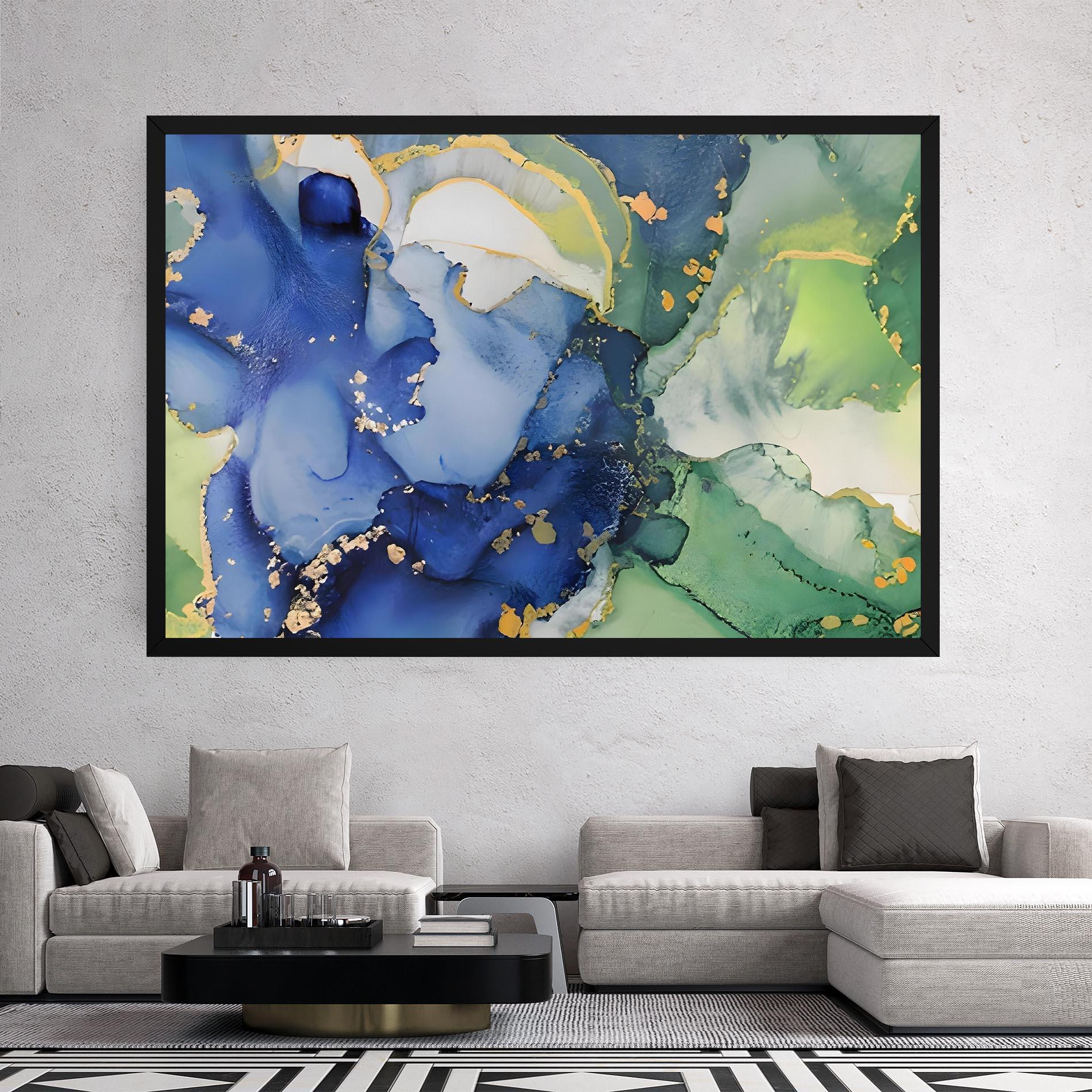 Leinwandbild Green Paint Marble mockup 2