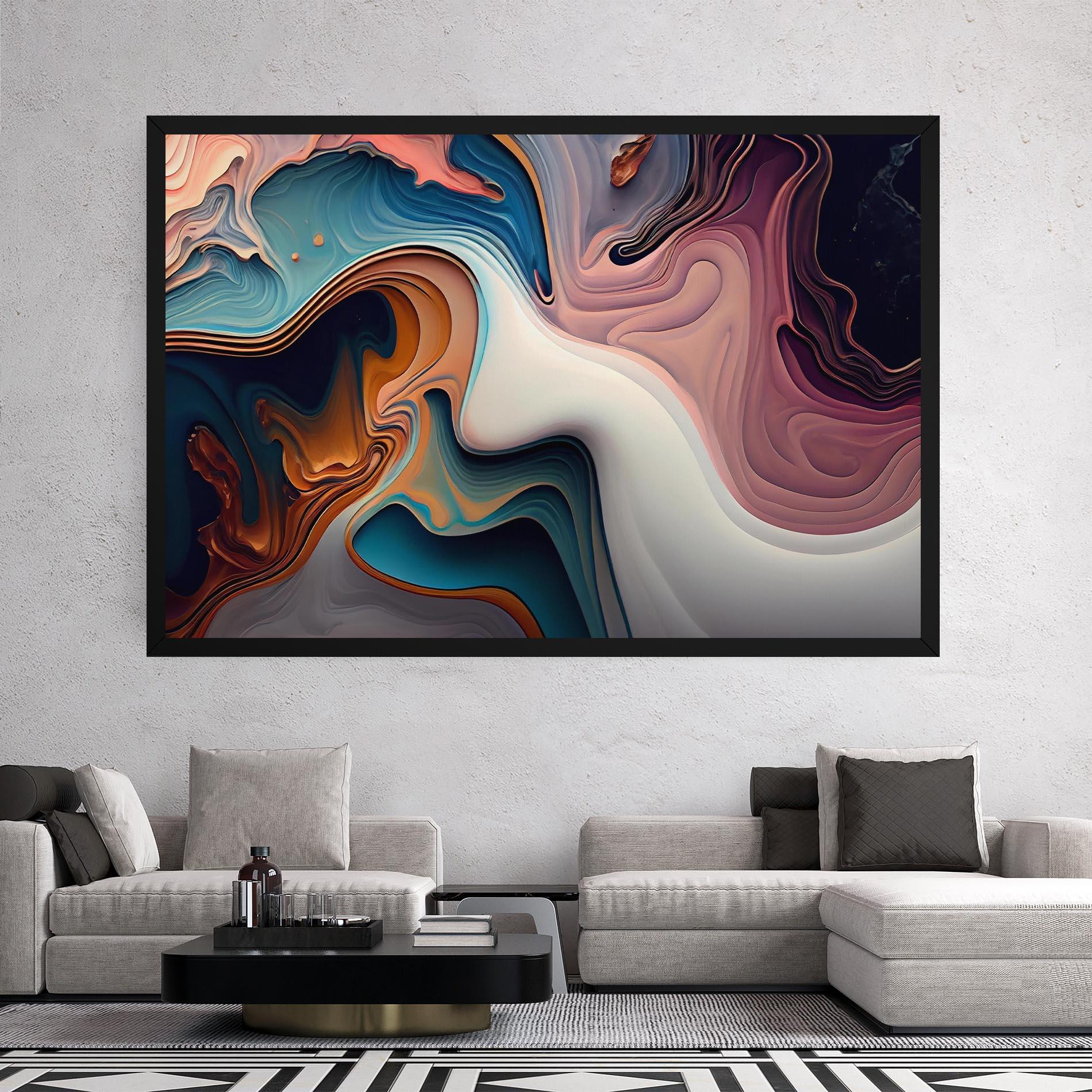 Leinwandbild Mixed Colors Marble mockup 2