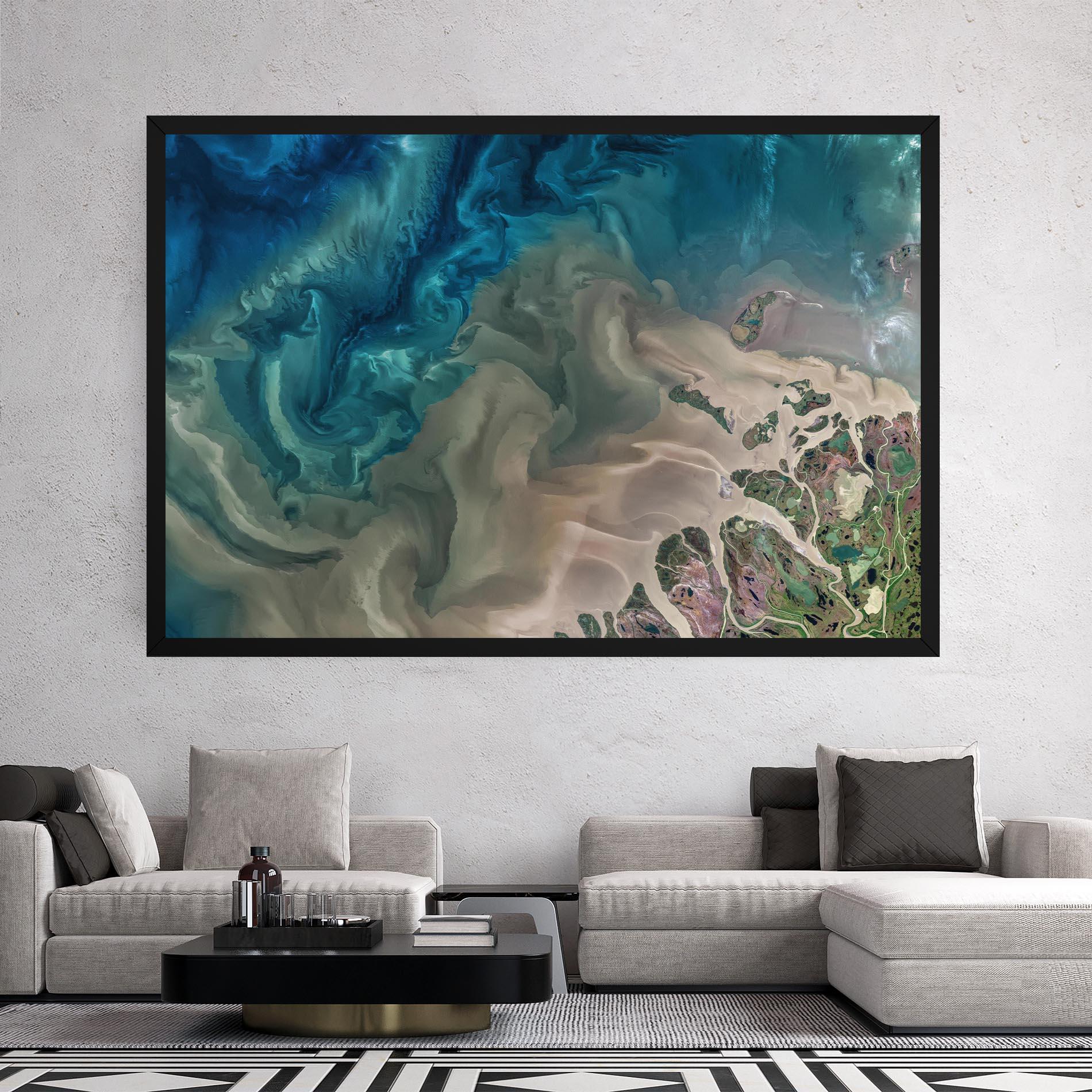 Leinwandbild Ocean Blue Marble mockup 2