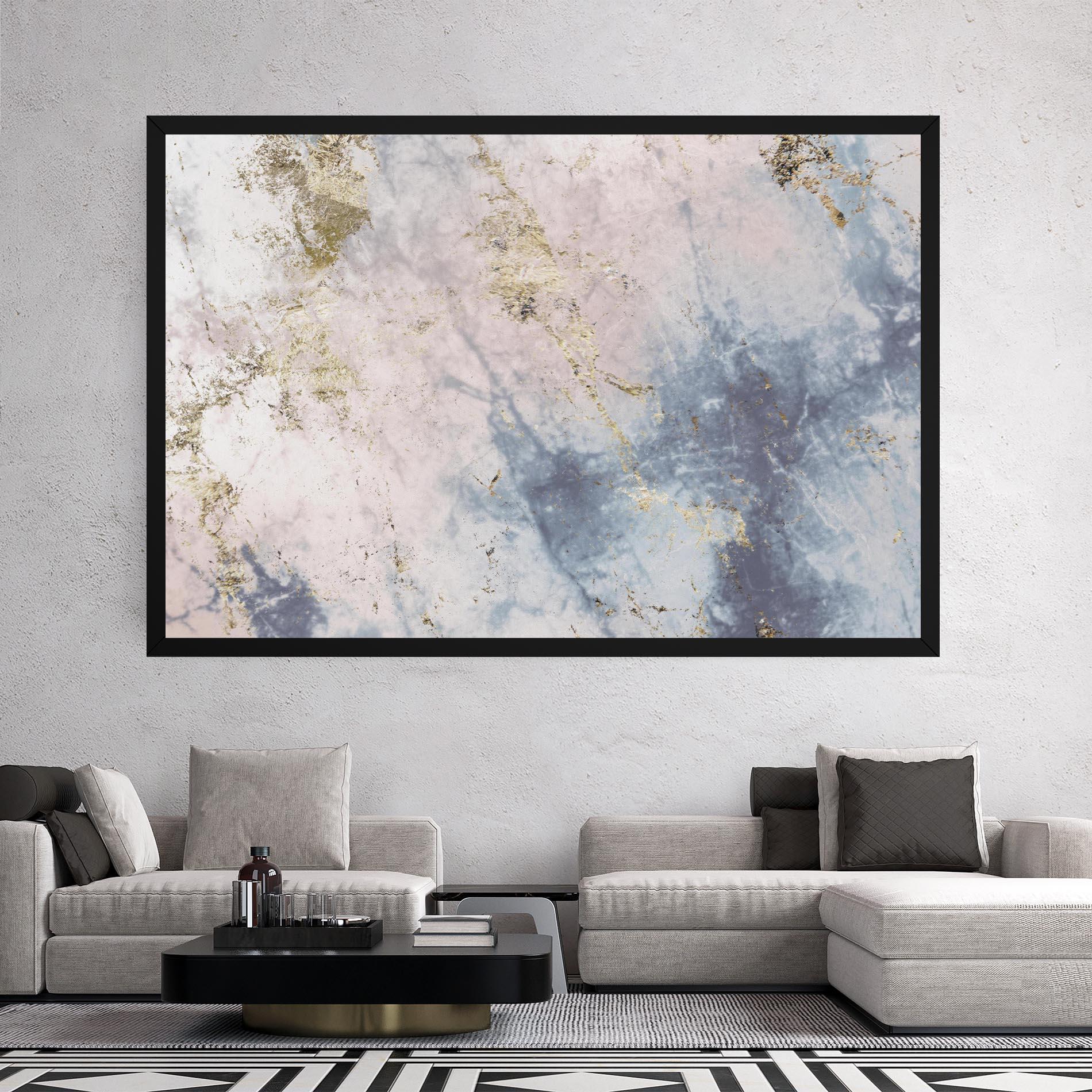 Leinwandbild Pink Blue Marble mockup 2