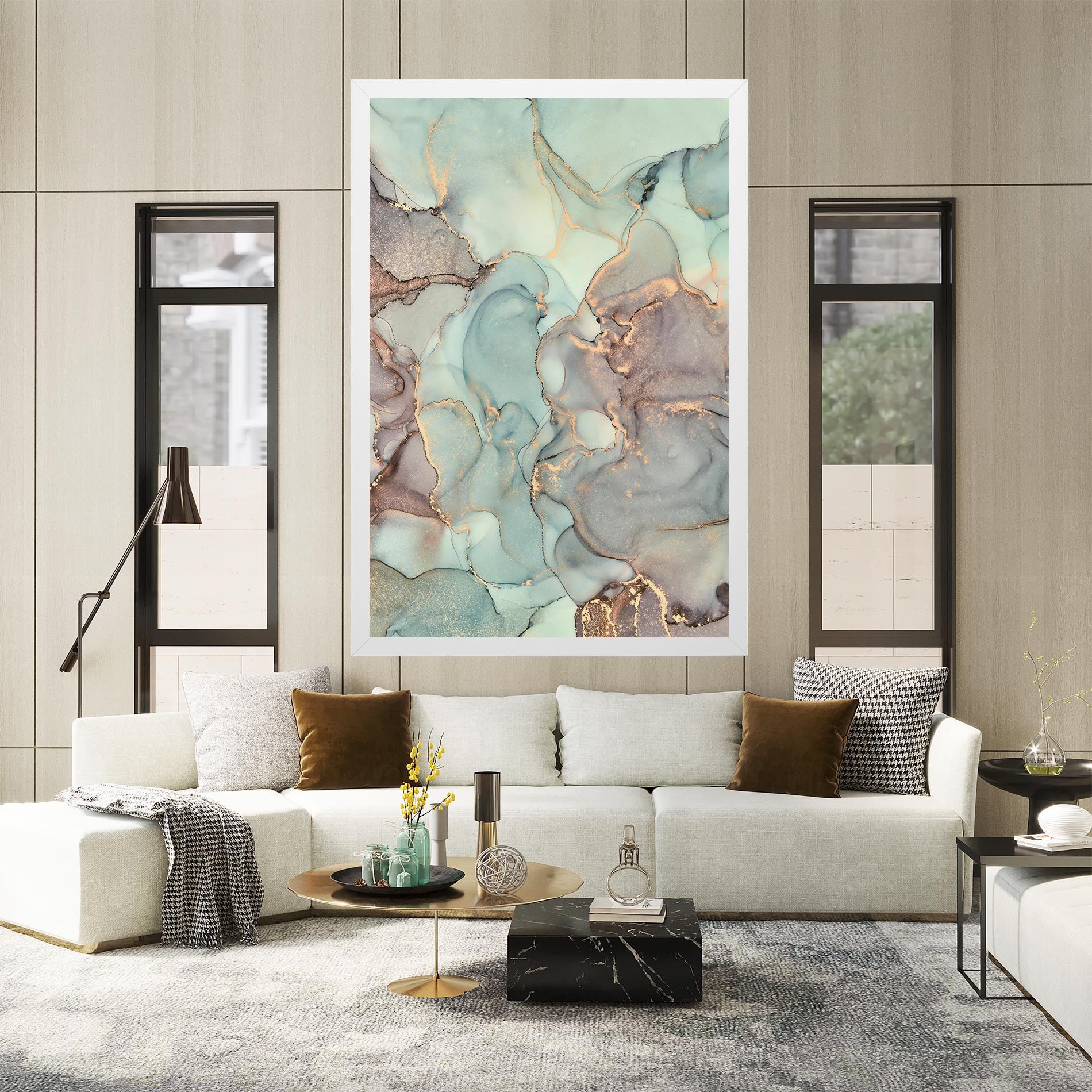 Abstract Turquoise Marble mockup 2