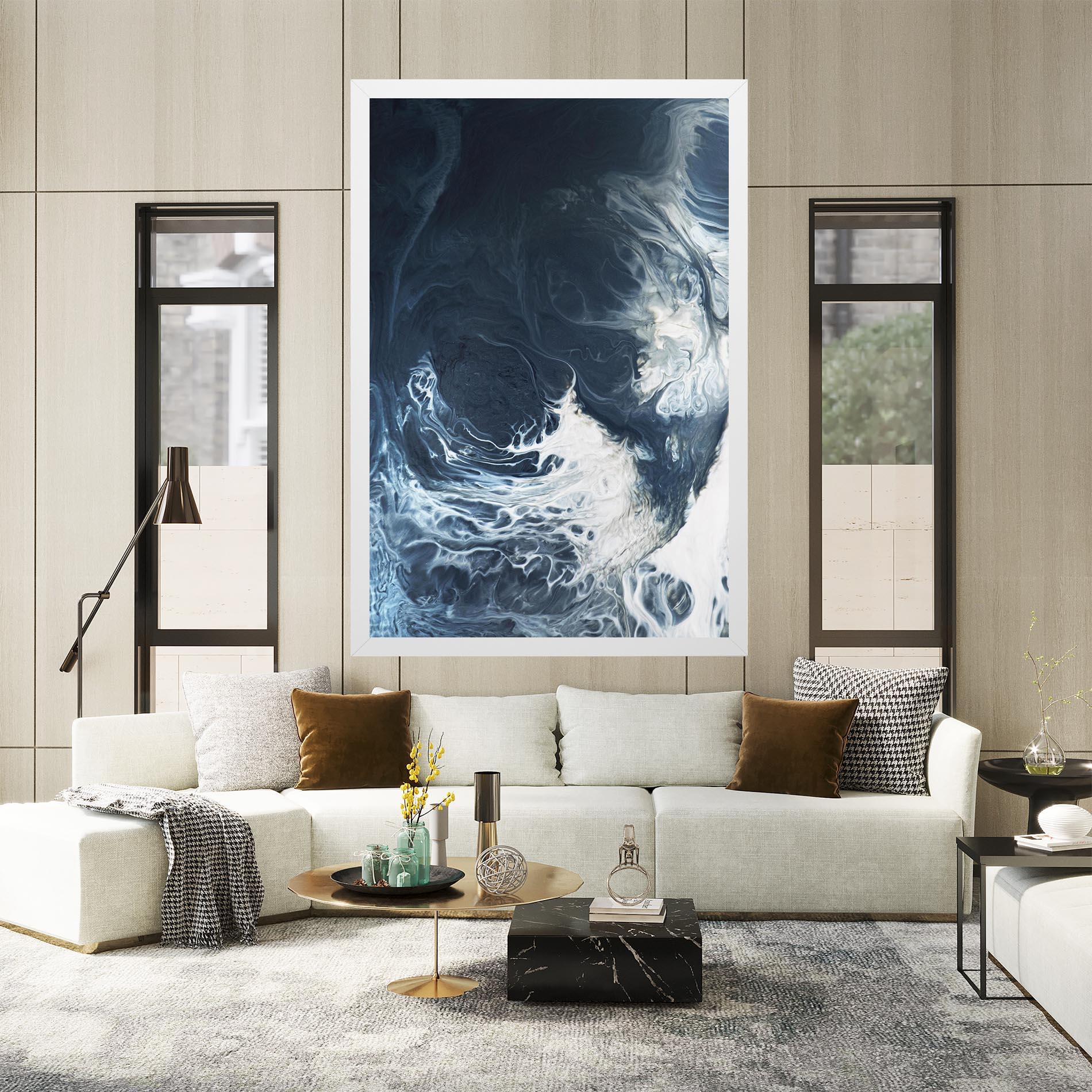 Leinwandbild Dark Blue Wave mockup 2